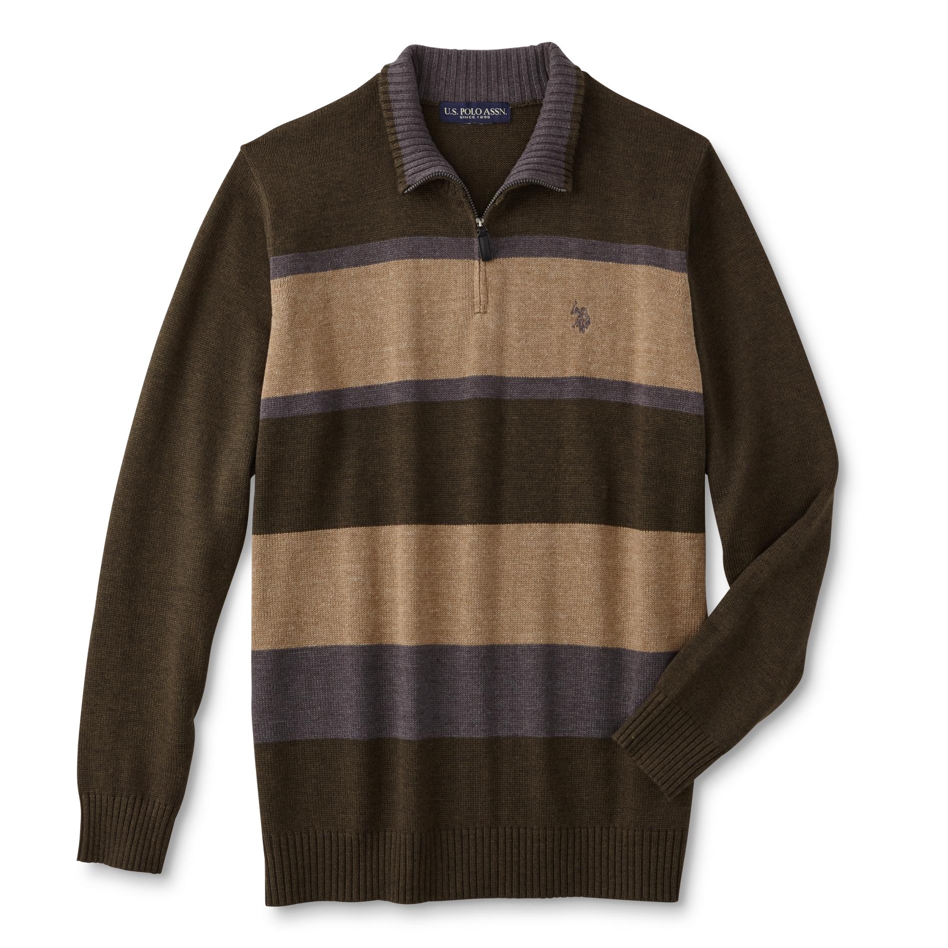 U.S. Polo Assn. Men's Quarter-Zip Sweater - Striped