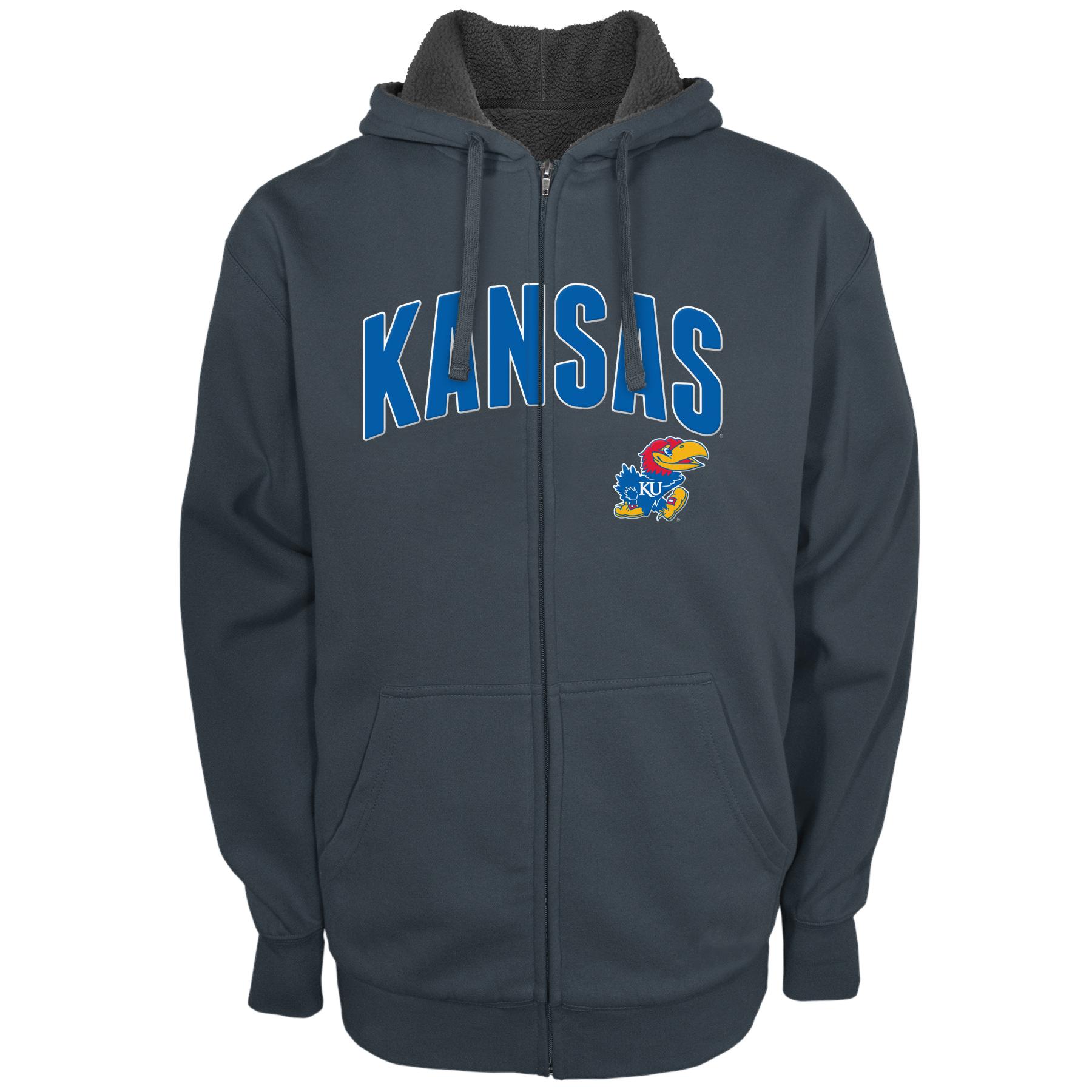 NCAA Men's Lined Hoodie Jacket - University of Kansas Jayhawks