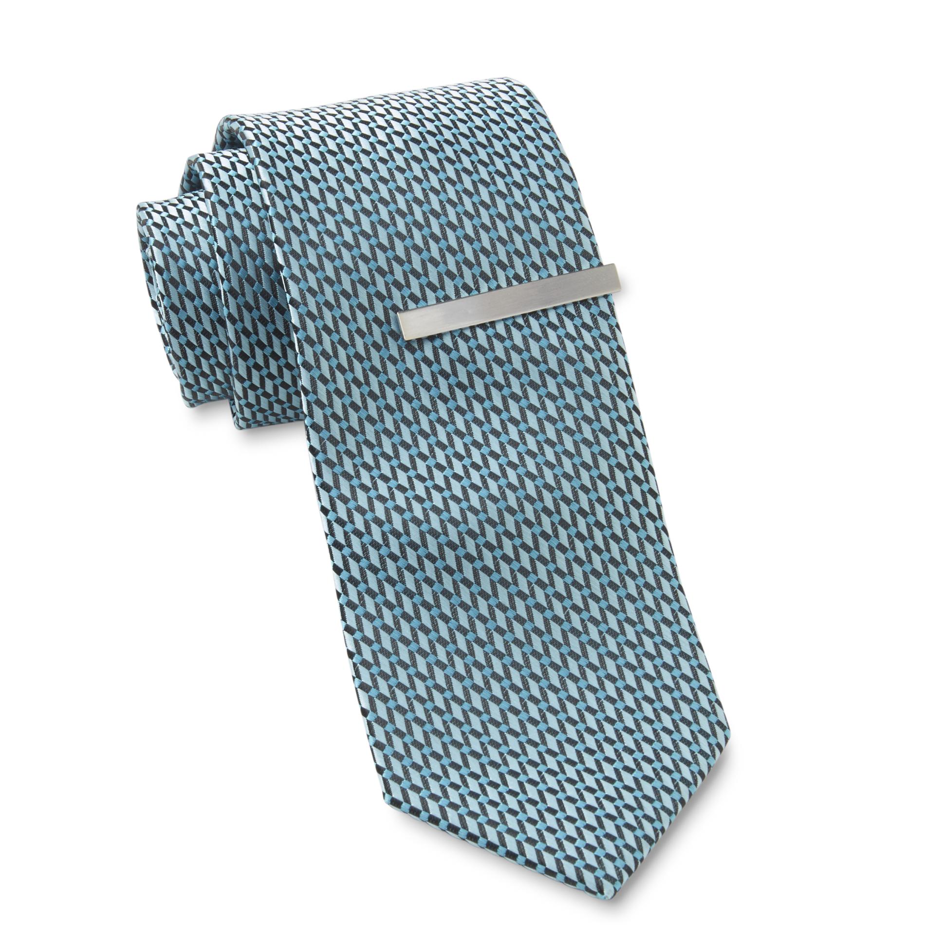 Structure Men's Necktie & Tie Bar - Check