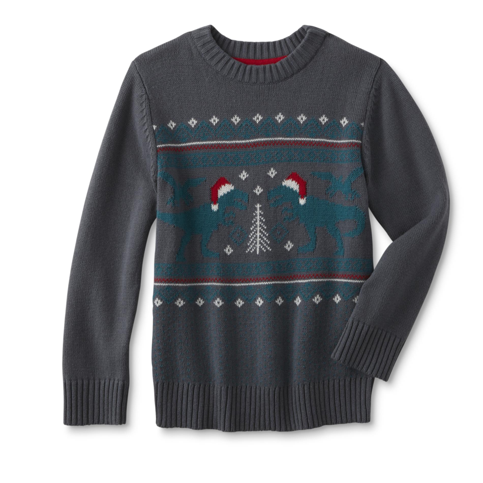 Toughskins Boys' Holiday Sweater - Festive Dinosaurs