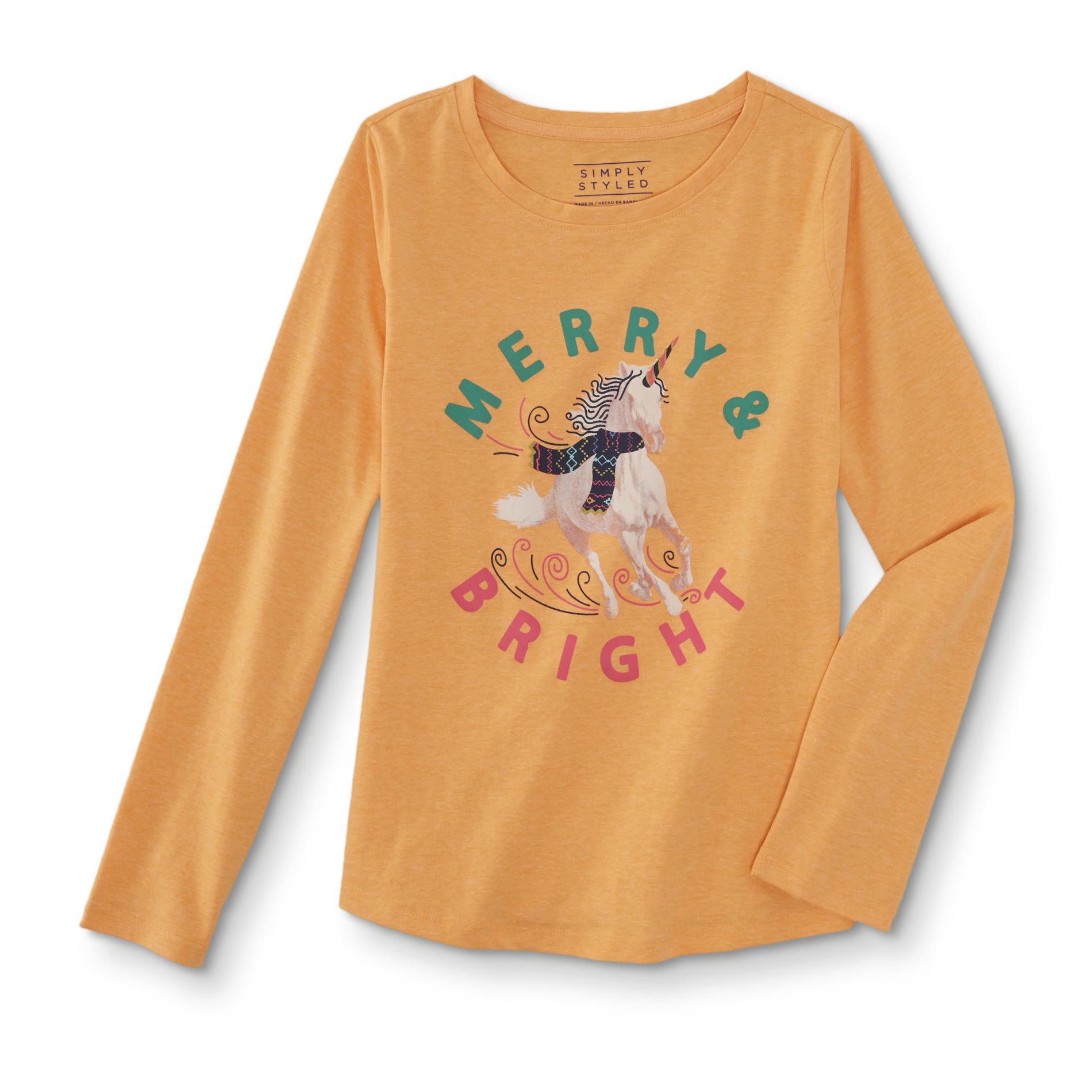 Simply Styled Girls' Graphic Shirt - Merry Unicorn
