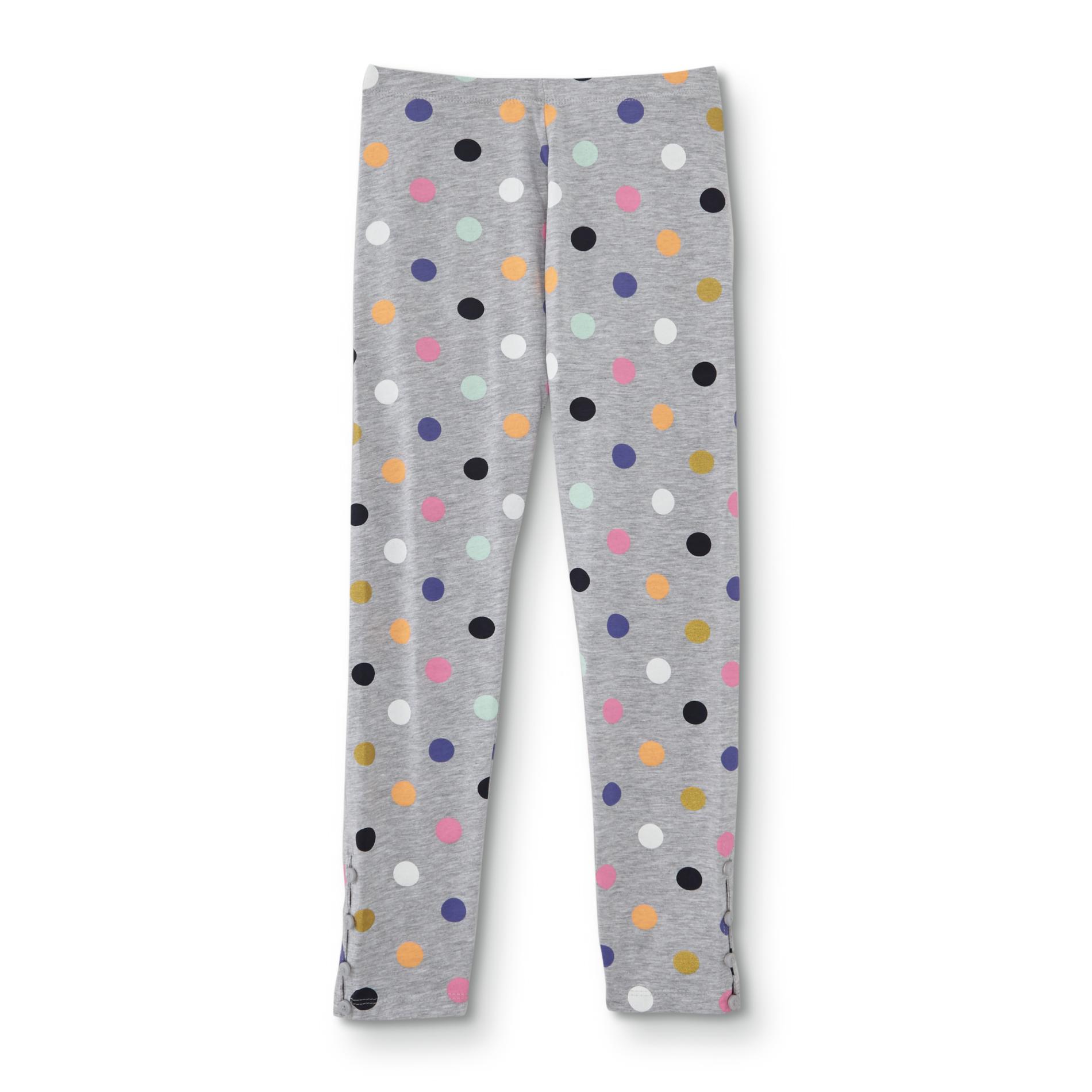 Basic Editions Girls' Embellished Leggings - Dots