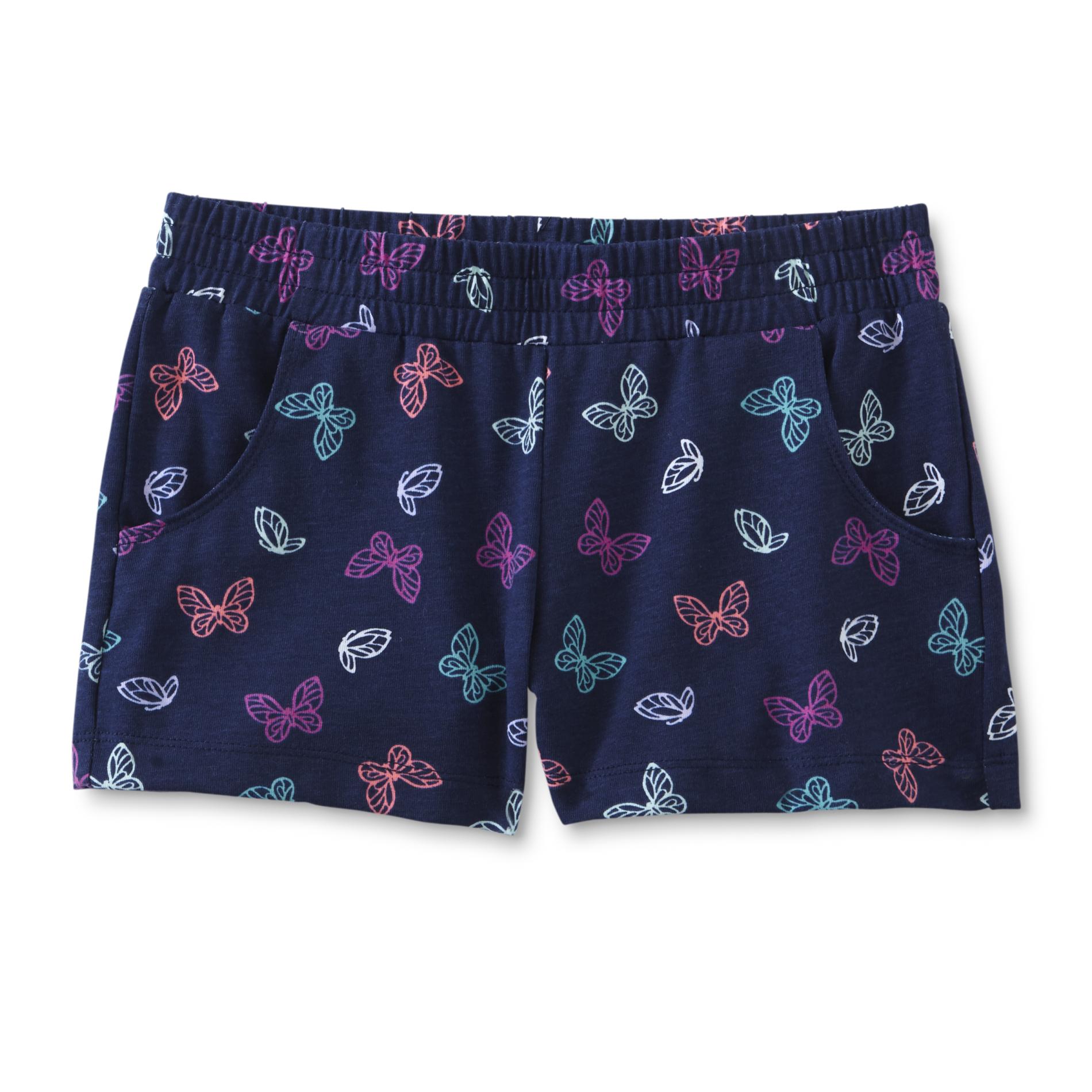 Basic Editions Girls' Knit Shorts - Butterflies
