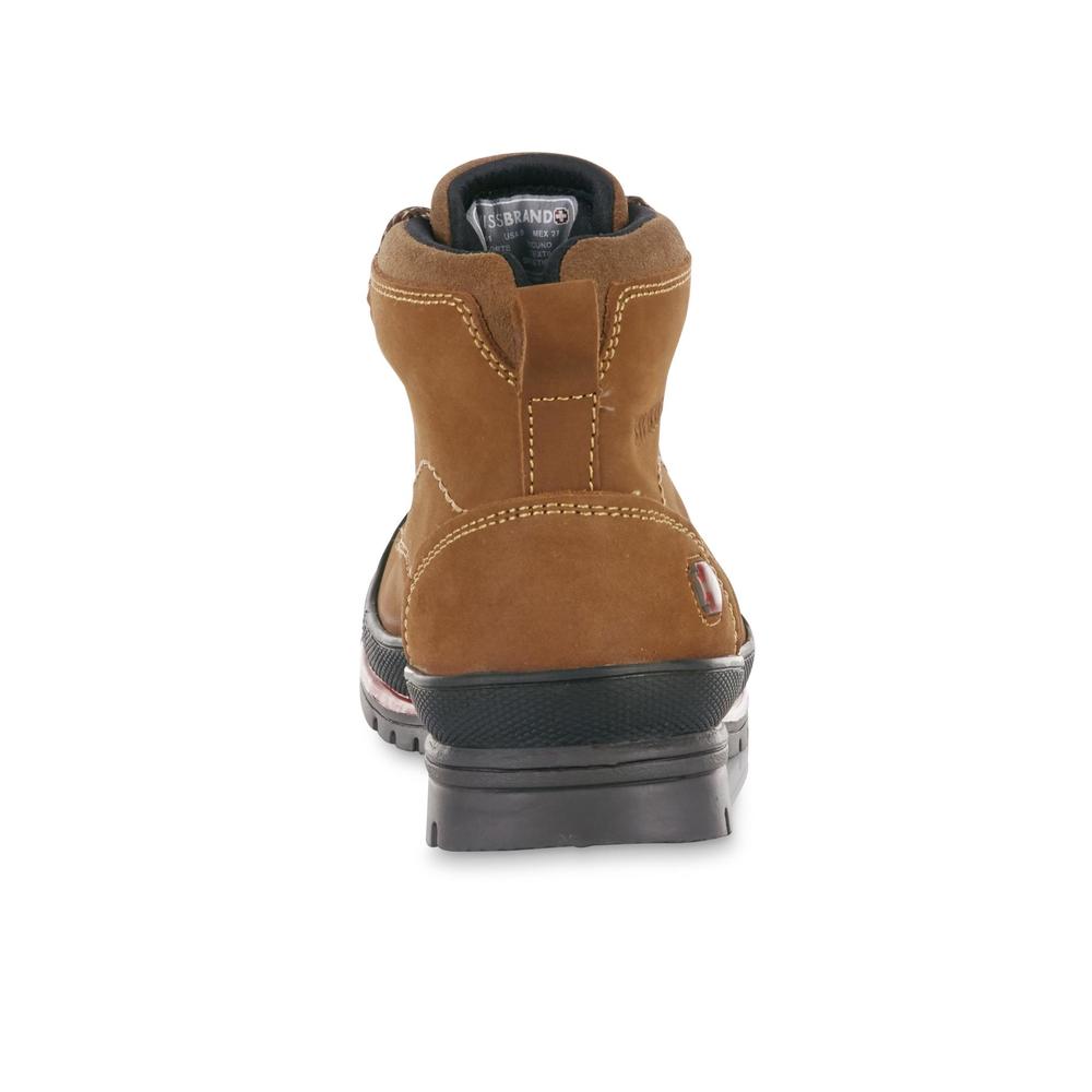 SWISSBRAND Men's Grisones Soft Toe 5" Leather Work Boot - Tan