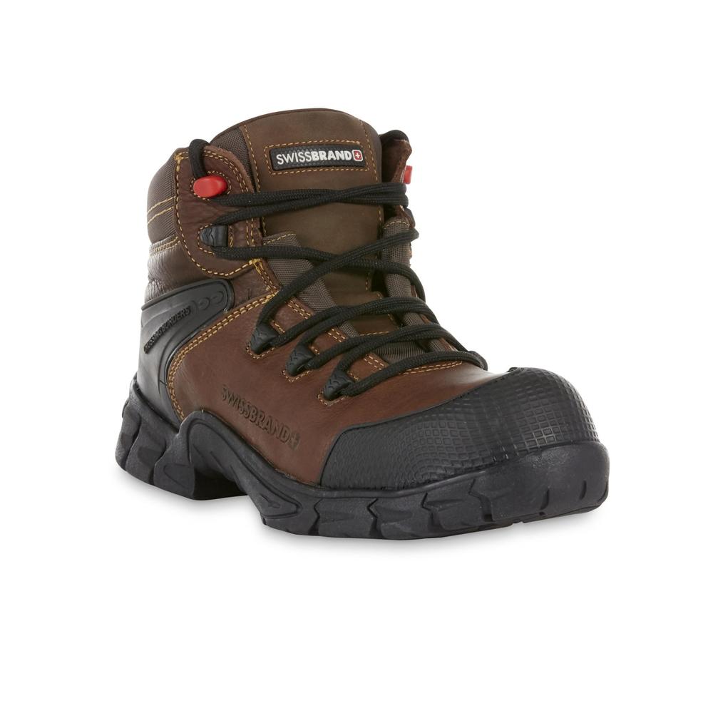 SWISSBRAND Men's Gladiator Leather Composite Toe 6" Work Boot - Brown