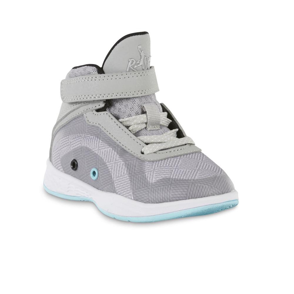 Risewear Toddler Boys' Blast 4 Gray/Aqua Basketball Shoe