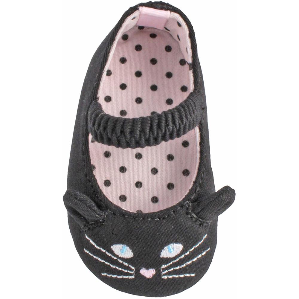 Little Wonders Baby Girls' Cat Black Mary Jane Shoe