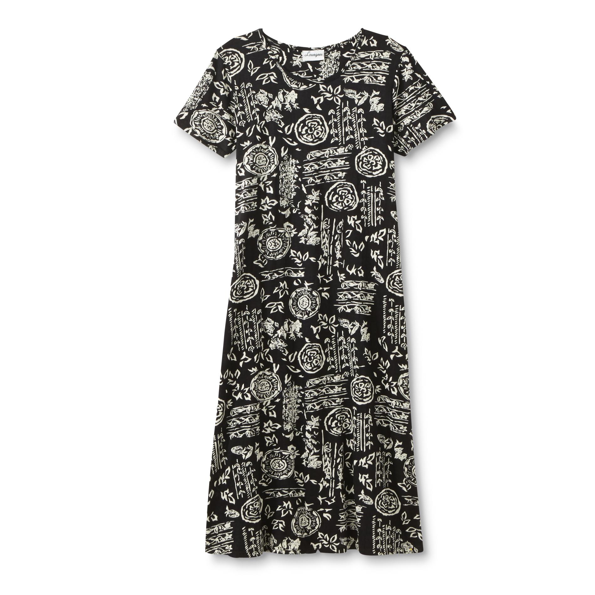 Women's Boho Midi Lounge Dress - Crinkle Cotton Gauze With Side Pockets, Relaxed Fit