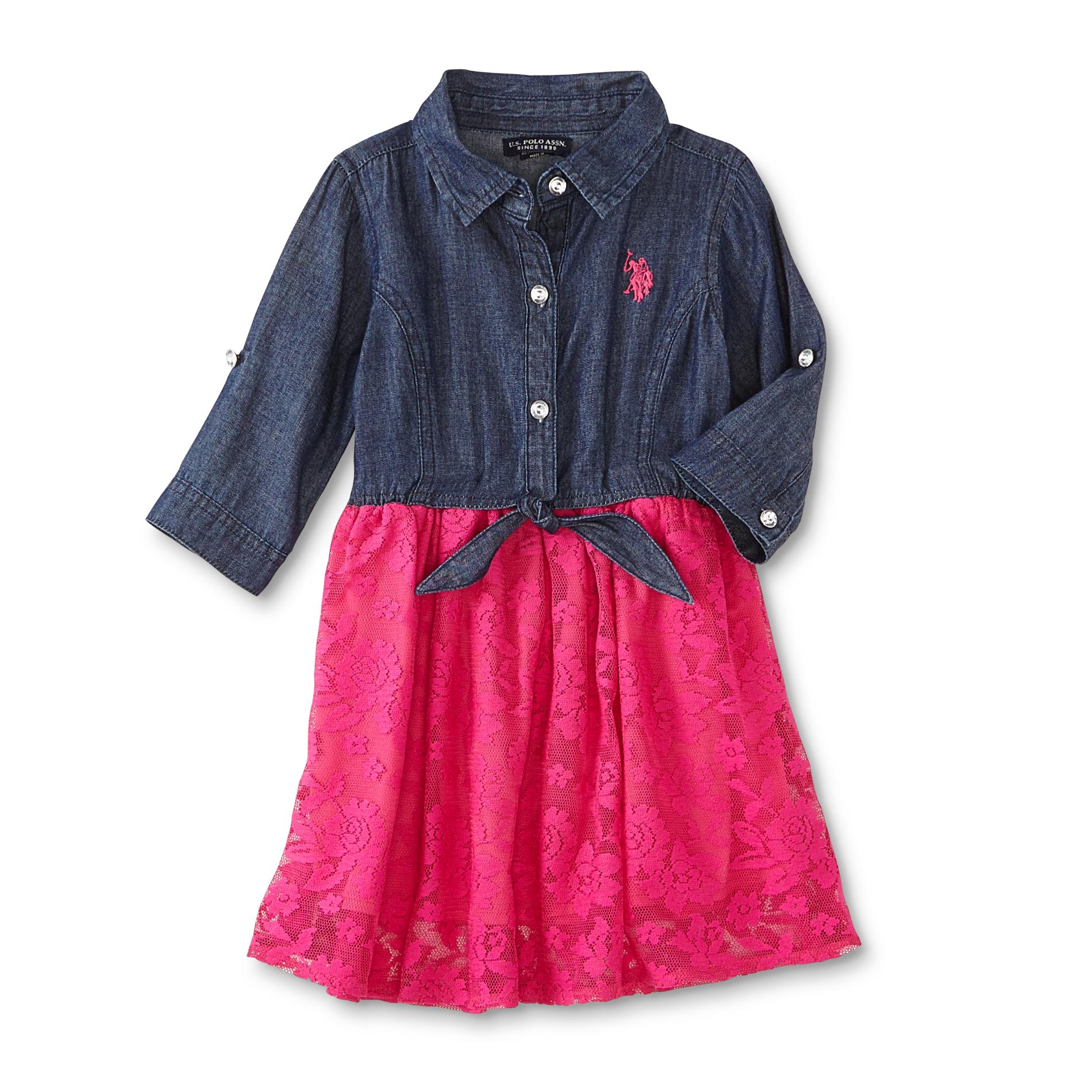 U.S. Polo Assn. Infant & Toddler Girls' Long-Sleeve Dress
