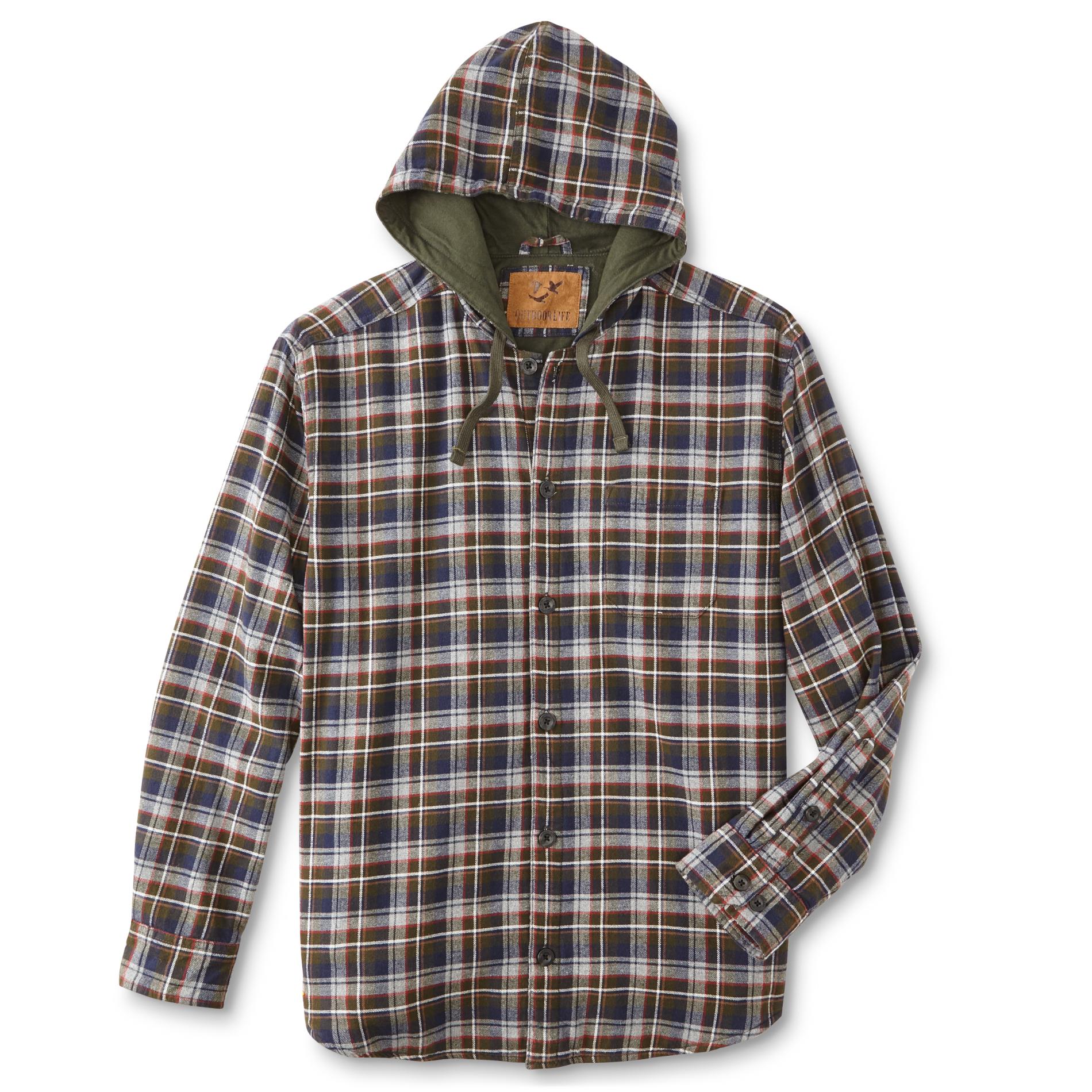 Outdoor Life Men's Hooded Shirt Jacket - Plaid