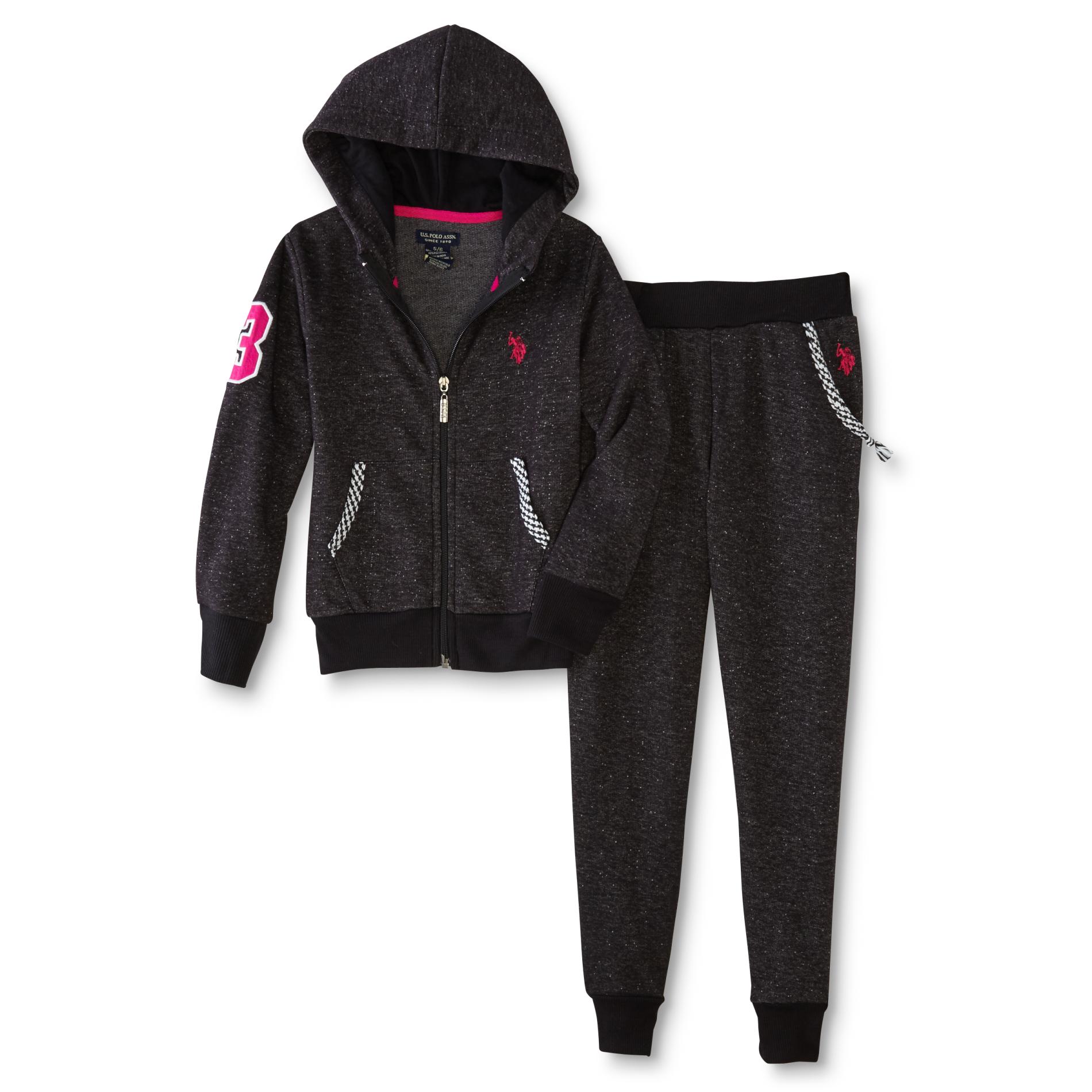 U.S. Polo Assn. Girls' Hoodie Jacket & Sweatpants