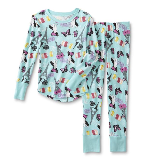 Girls' 2-Pairs Long-Sleeve Pajamas - French Bulldog