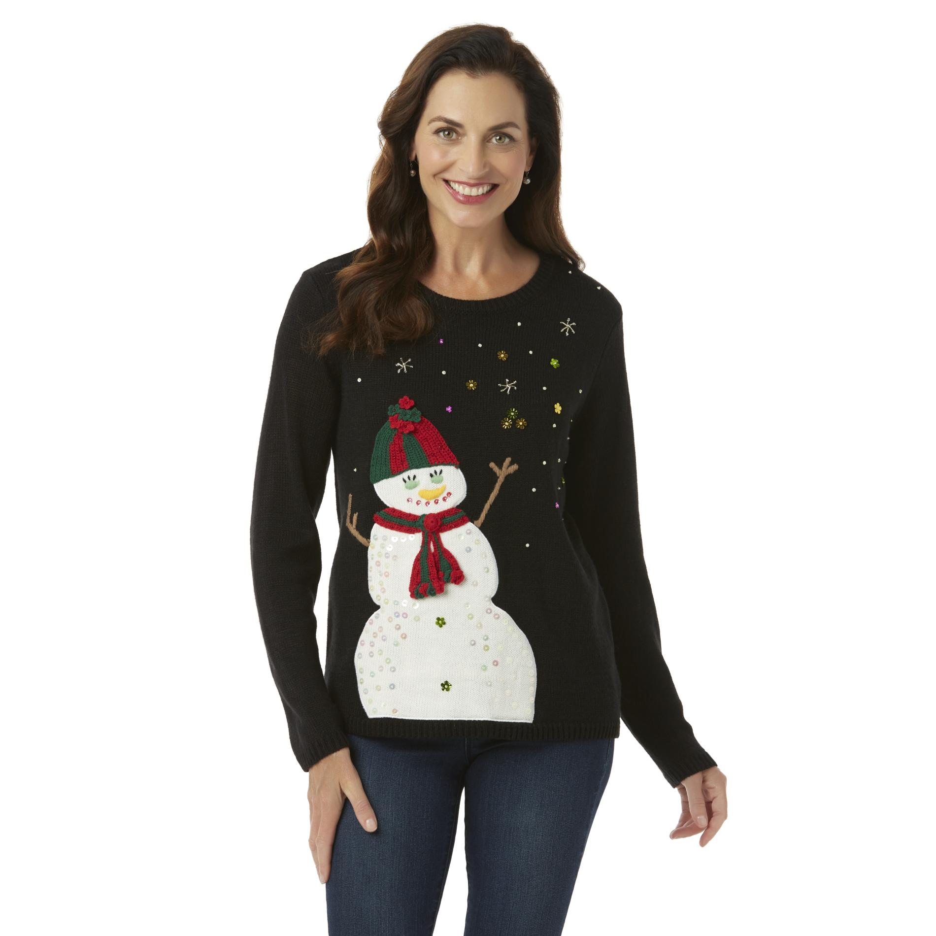 Laura Scott Women's Holiday Sweater - Snowman