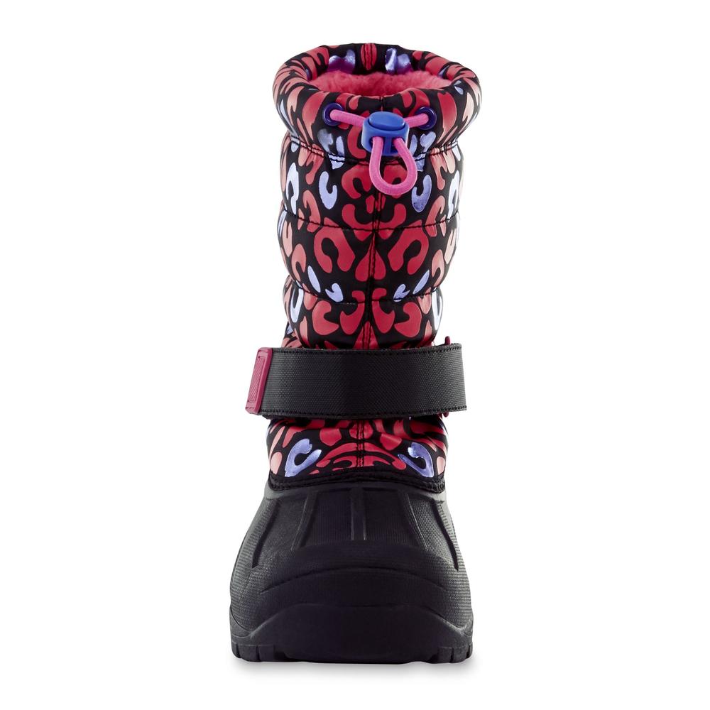 Athletech Girls' Rue Black/Pink/Leopard Print Waterproof Winter Boot