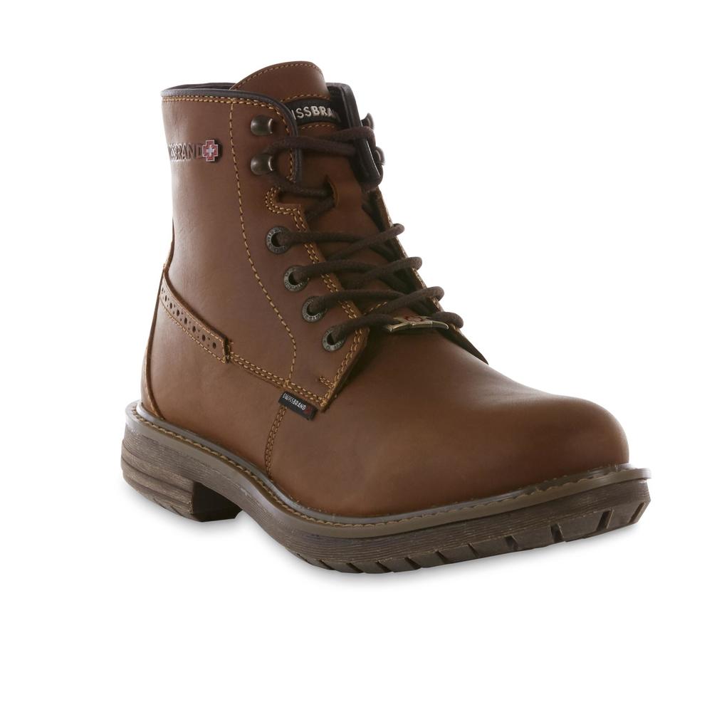 SWISSBRAND Men's Janson Brown Leather Casual Boot