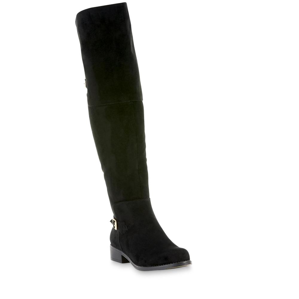 SM Women's Evette Black Over-the-Knee Boot - Wide Width Available