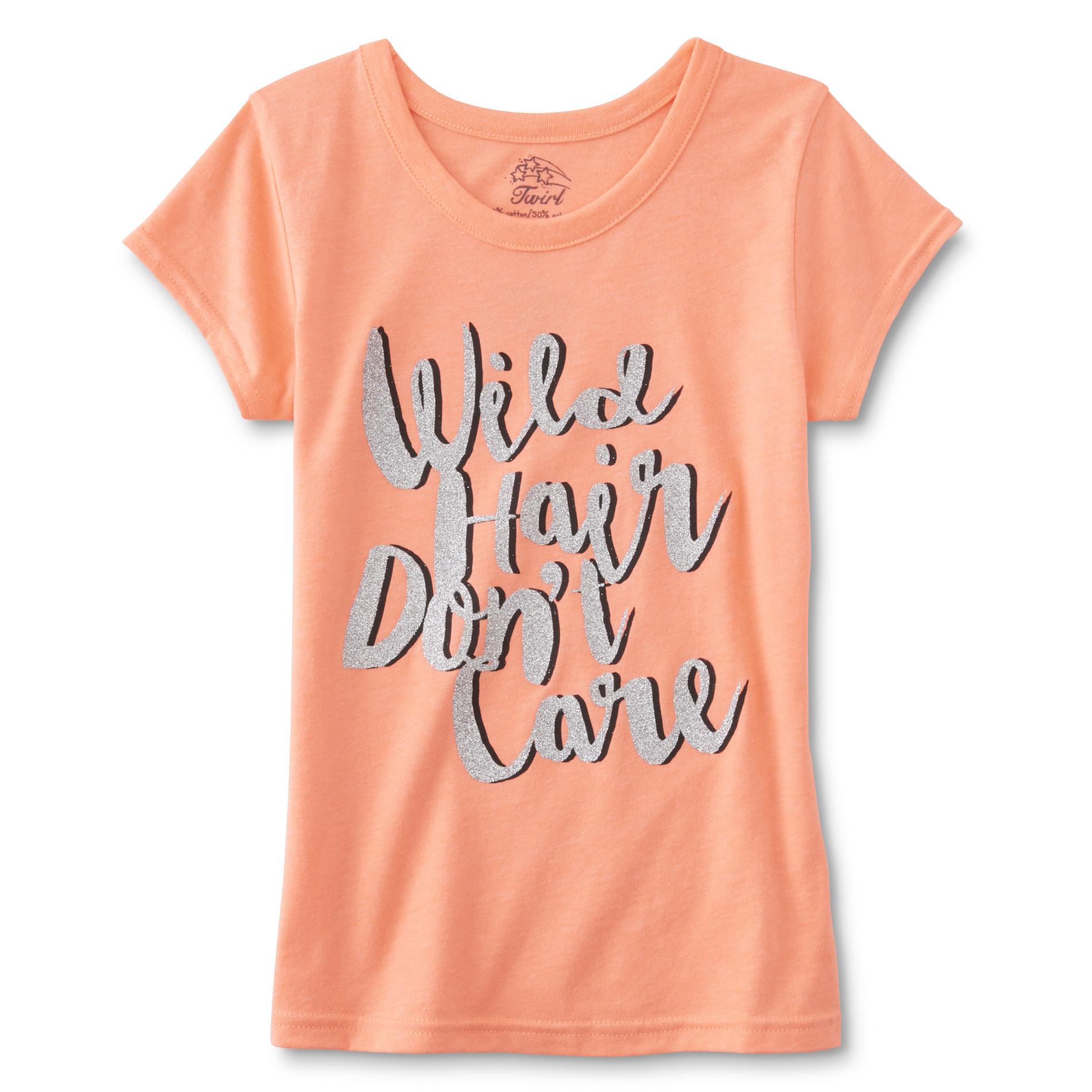 Girls' Graphic T-Shirt - Wild Hair Don't Care