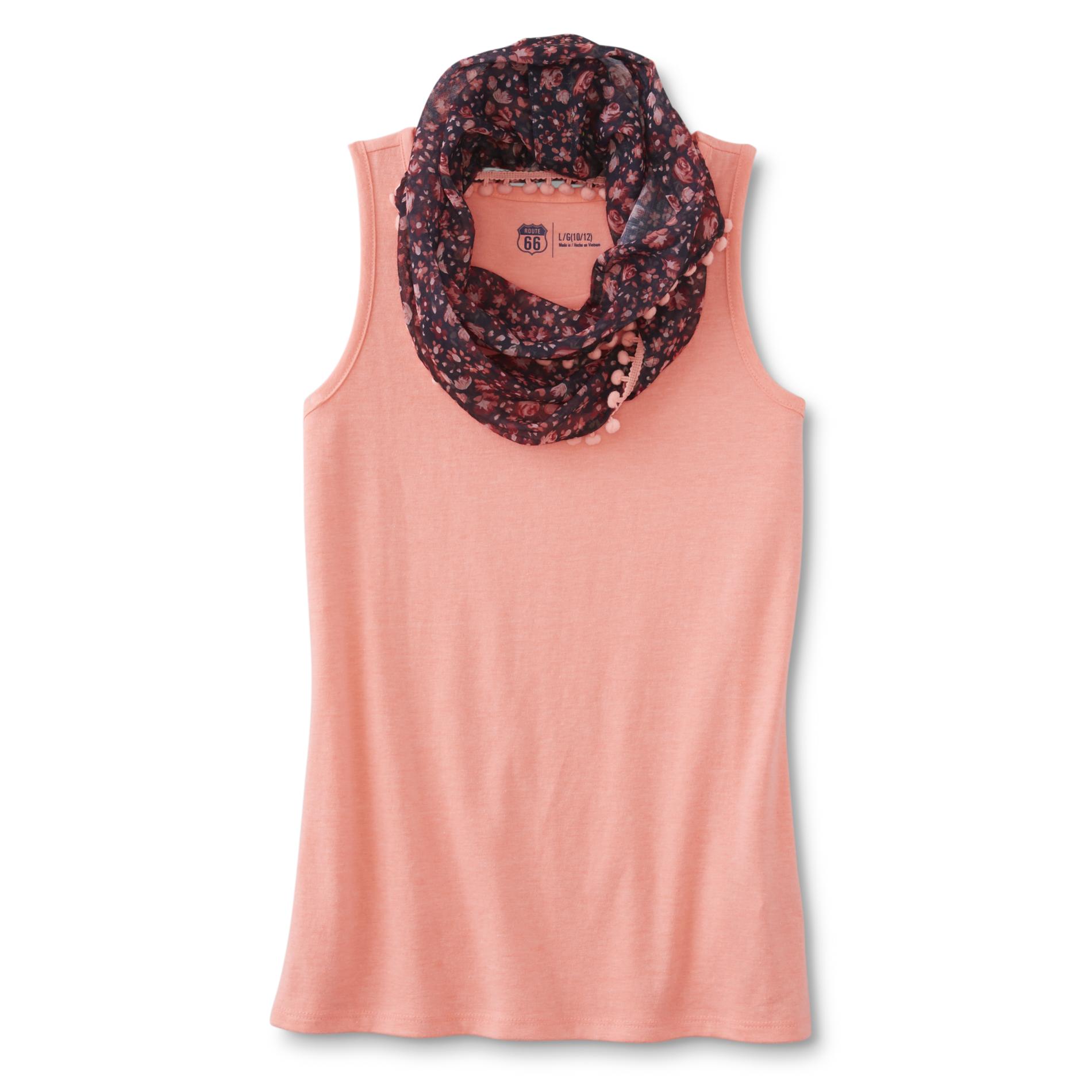 Route 66 Girls' Tank Top & Infinity Scarf - Floral