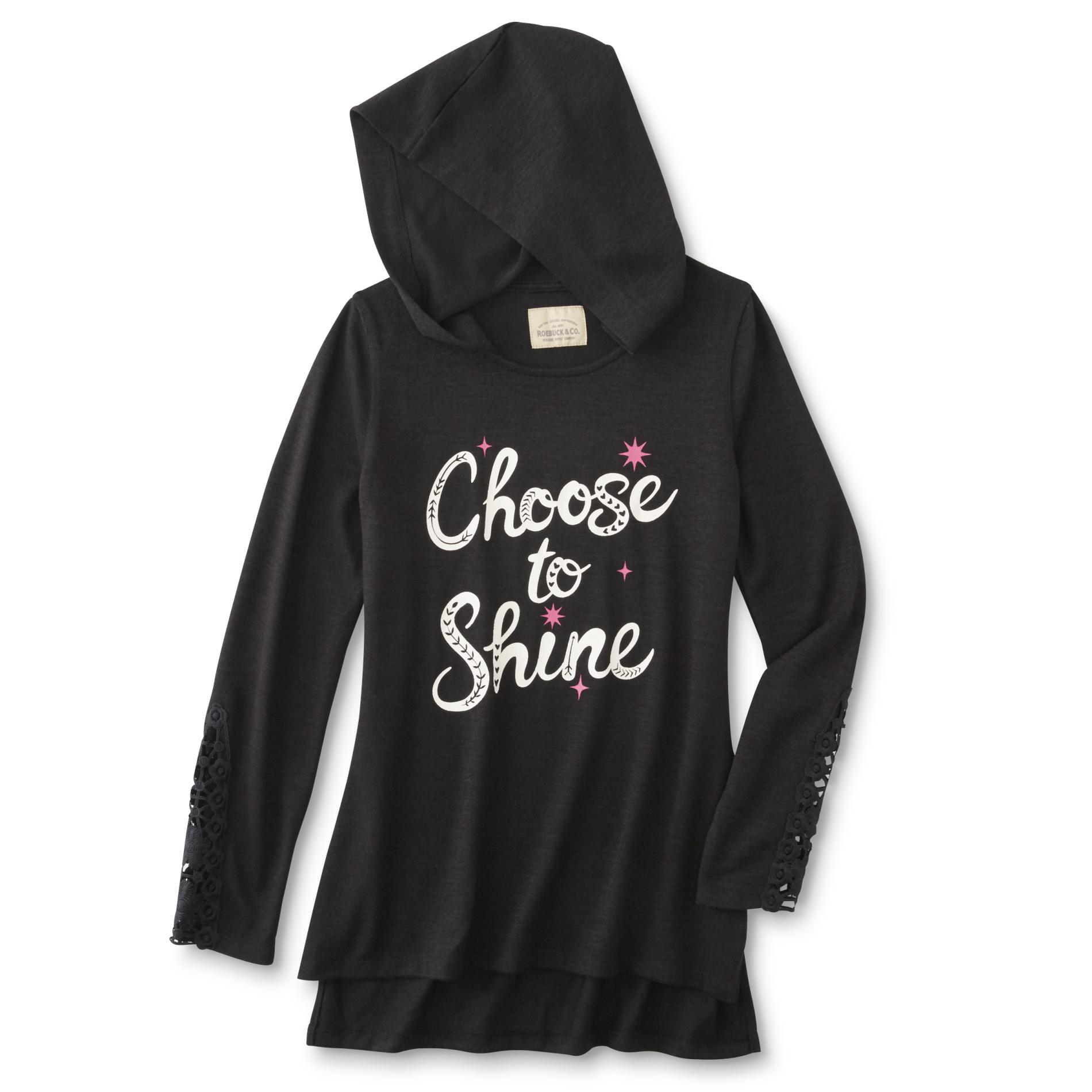 ROEBUCK & CO R1893 Girls' Graphic Hooded Sweater - Choose to Shine