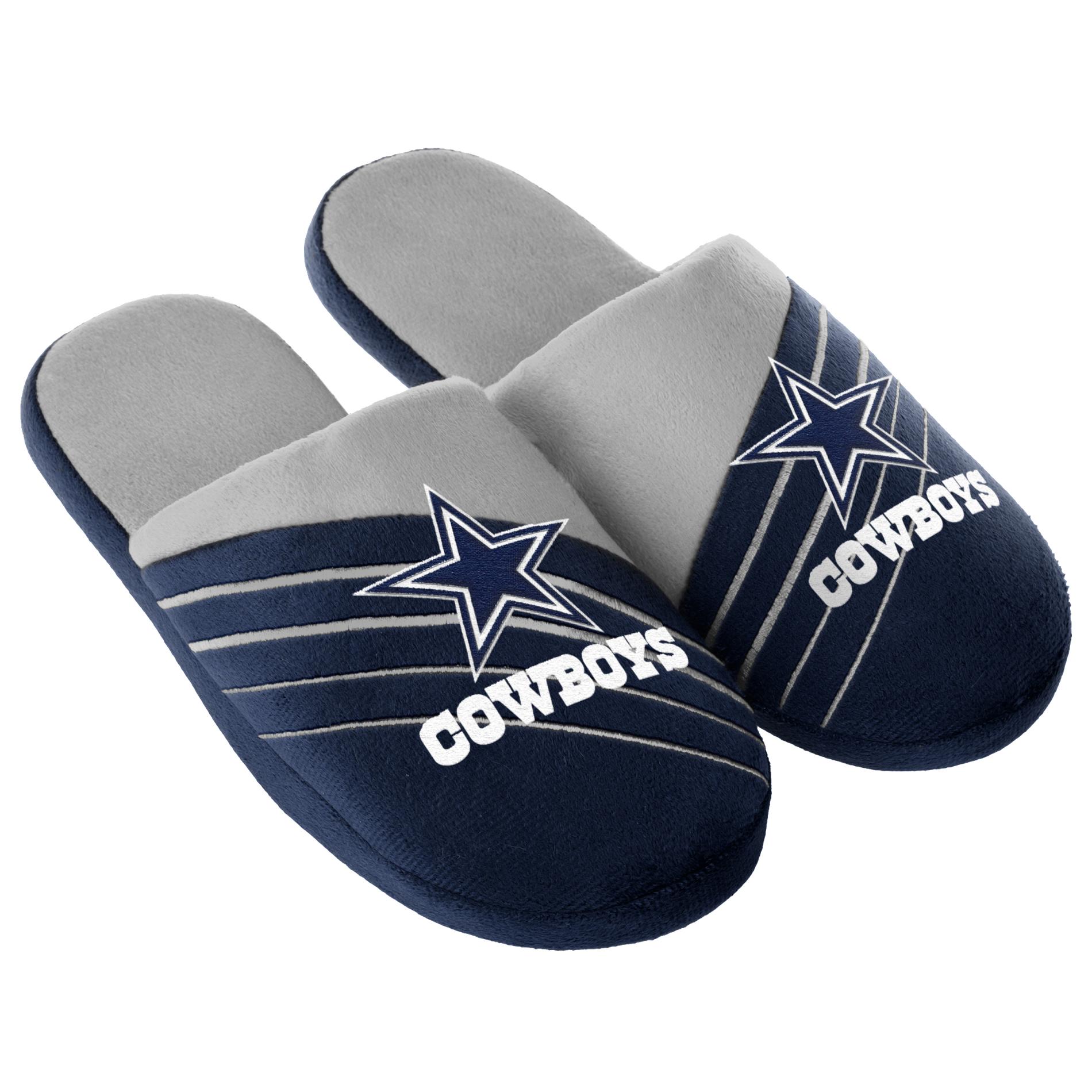 NFL Men's Dallas Cowboys Navy/Gray Slippers