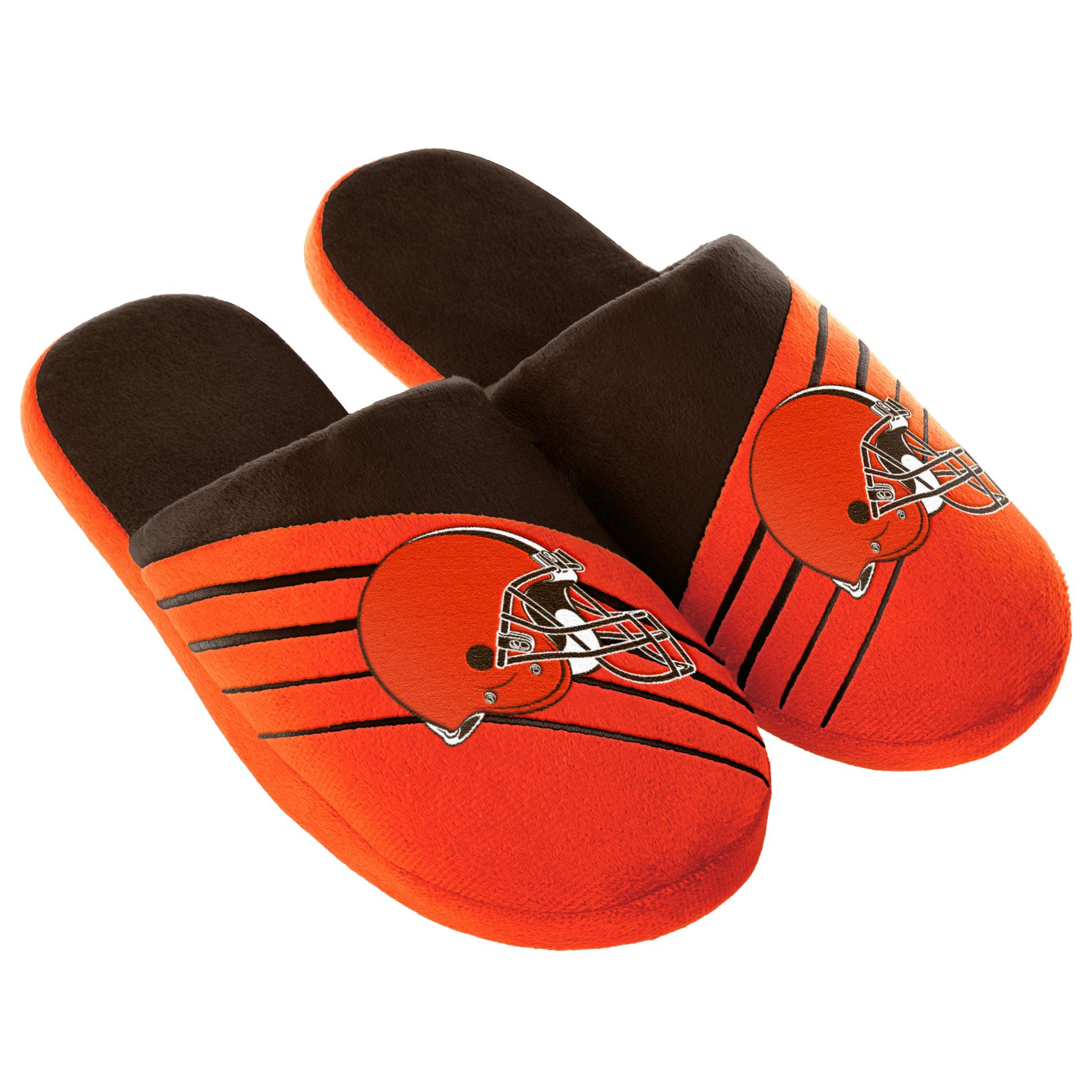 NFL Men's Cleveland Browns Brown/Orange Slippers