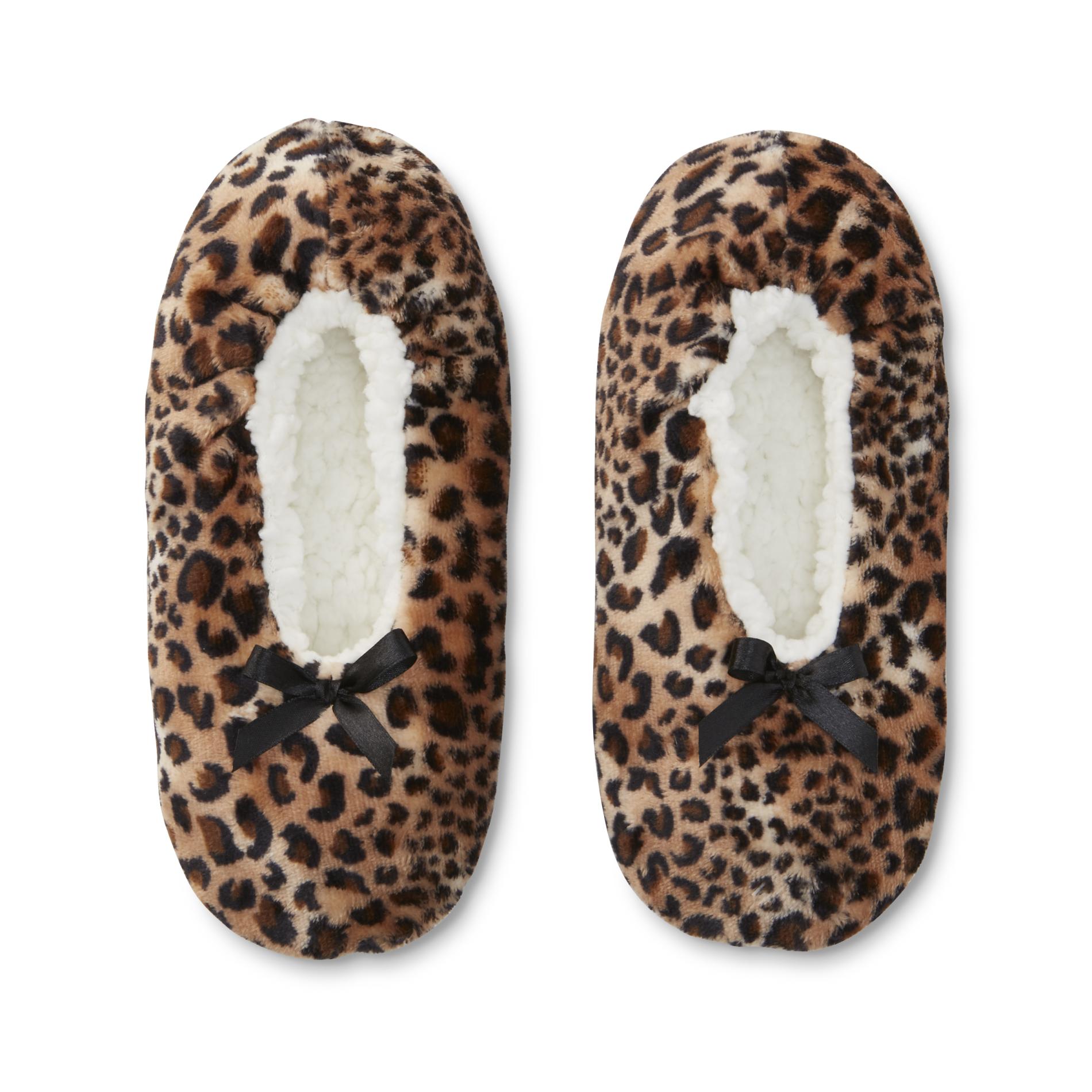 Joe Boxer Women's Slipper Socks - Cheetah Print