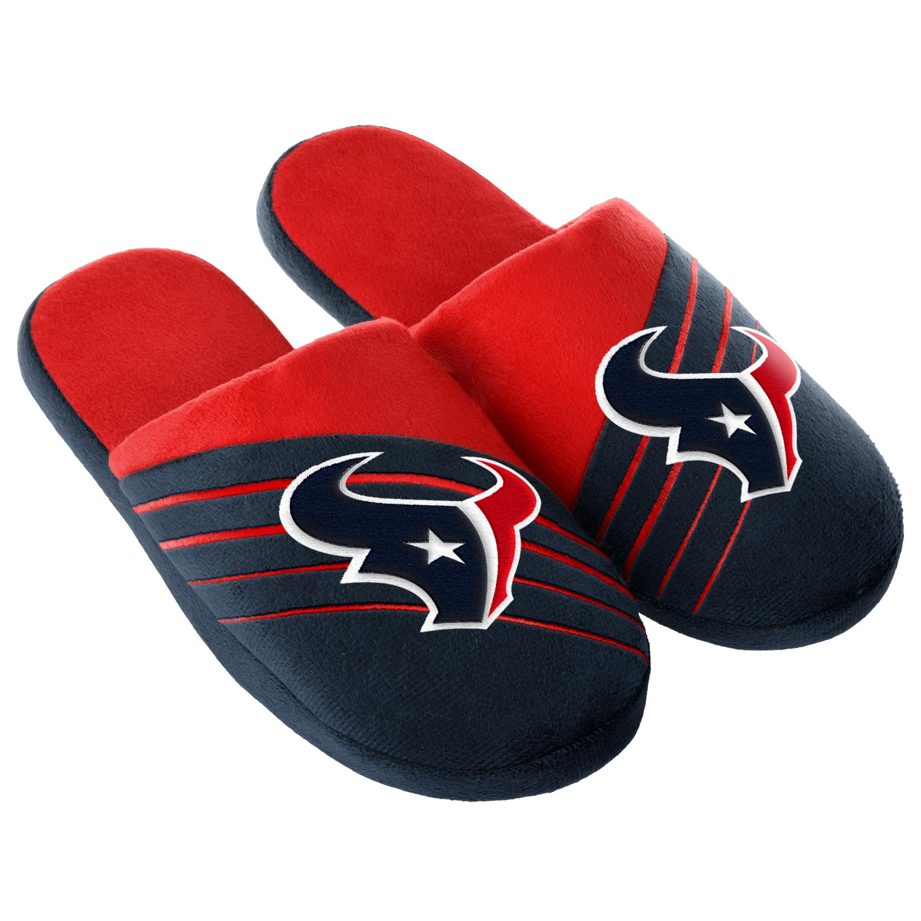 NFL Men's Houston Texans Navy/Red Slippers