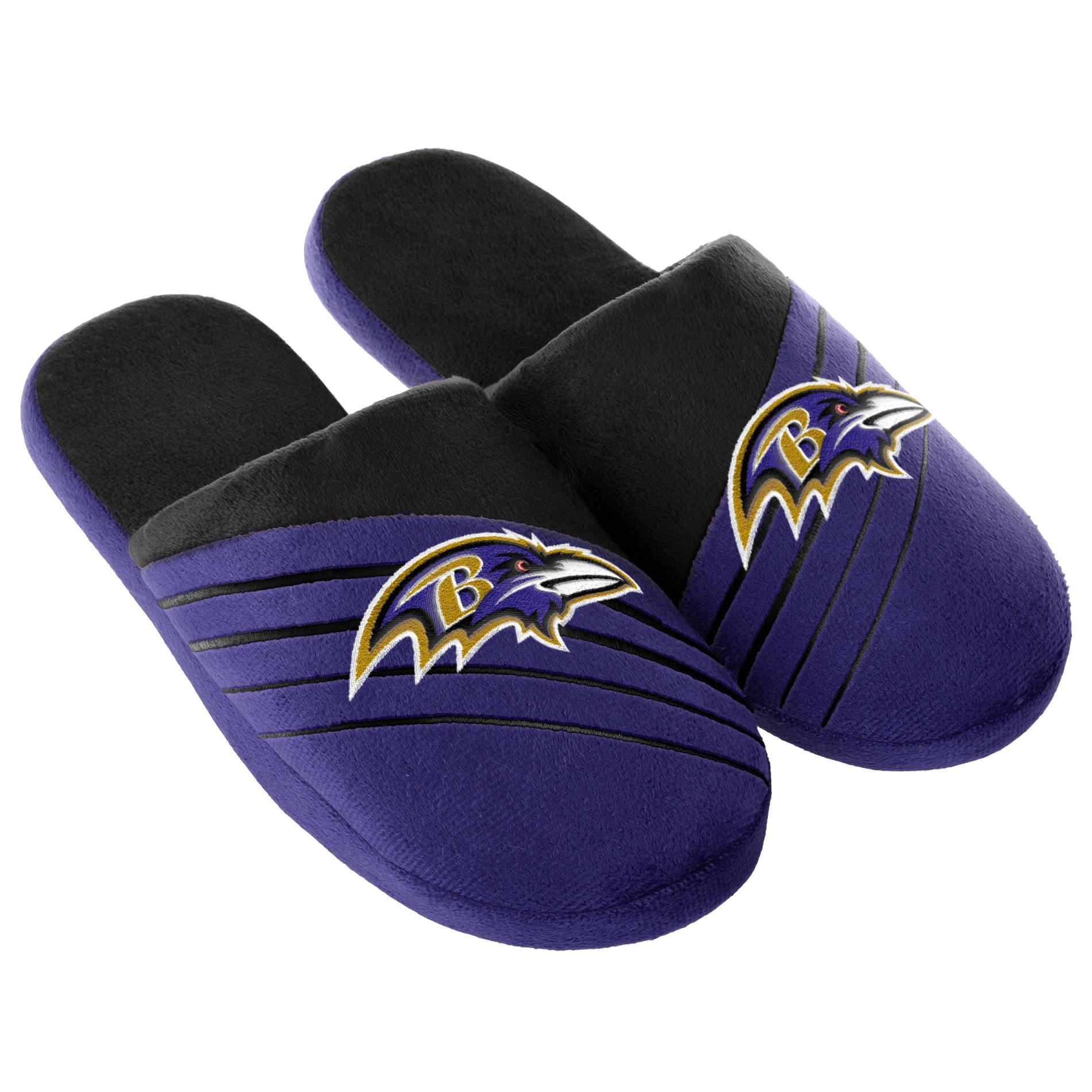 NFL Men's Baltimore Ravens Purple/Black Slippers