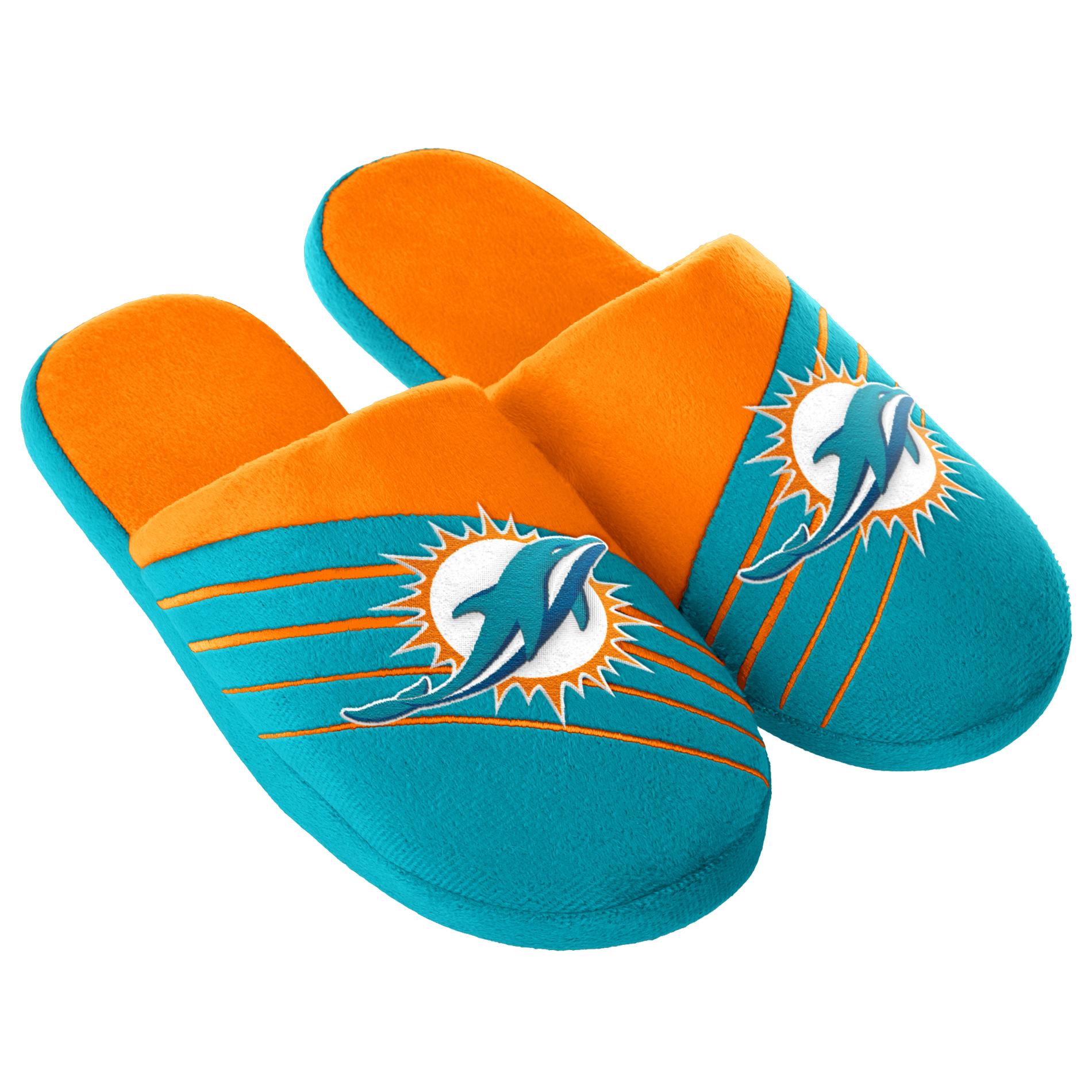 NFL Men's Miami Dolphins Aqua/Orange Slippers