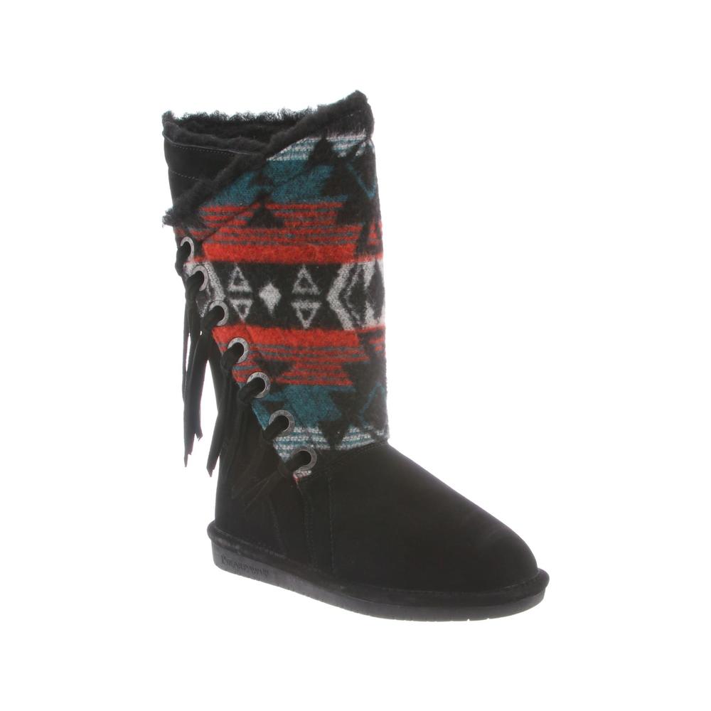 Bearpaw Women's Kathy Black Tribal Print Fashion Boot