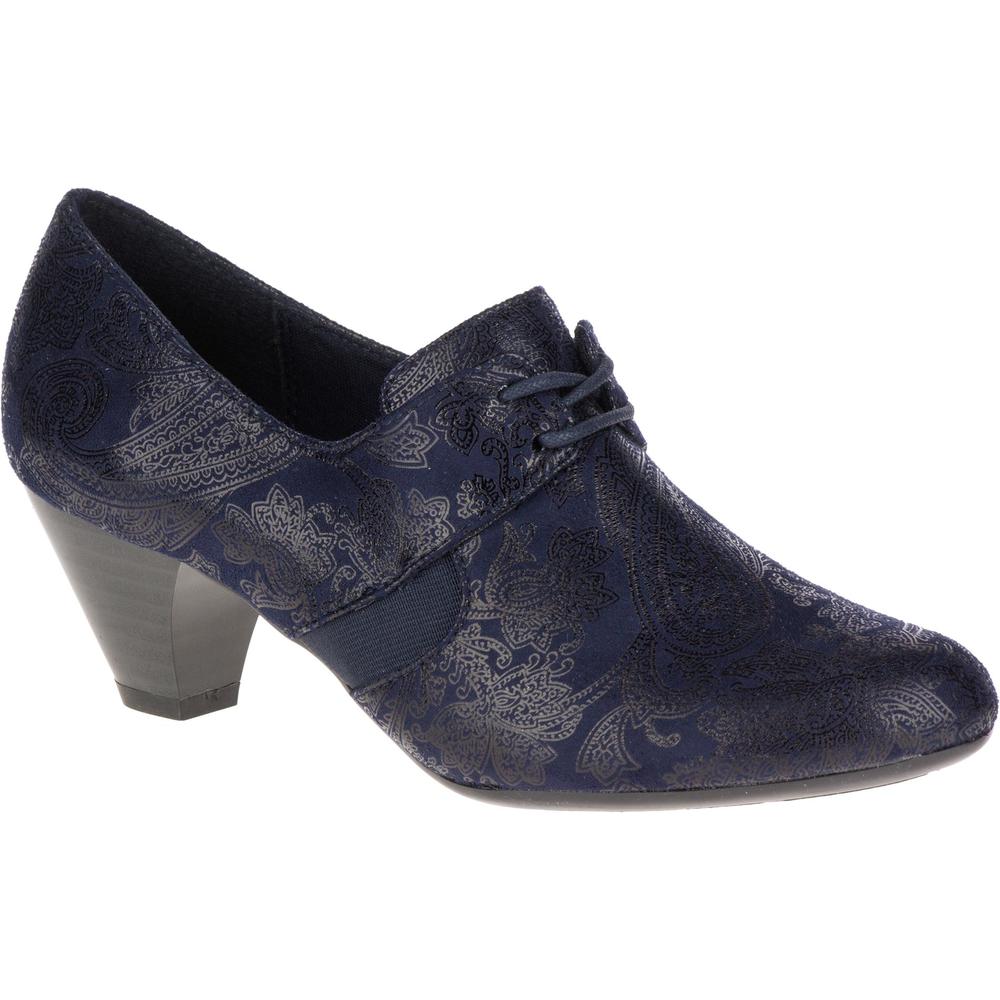 Soft Style by Hush Puppies Women's Gretel Navy/Paisley Ankle Bootie