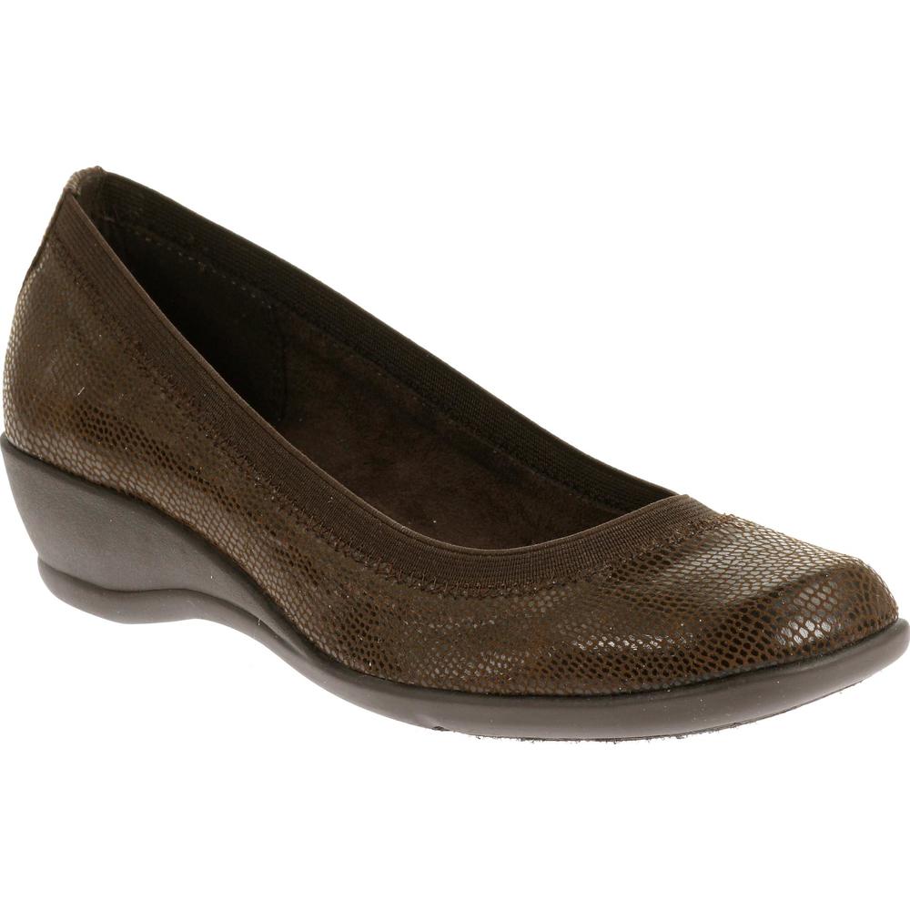 Soft Style by Hush Puppies Women's Rogan Brown Wedge  Comfort Loafer - Wide Width Available