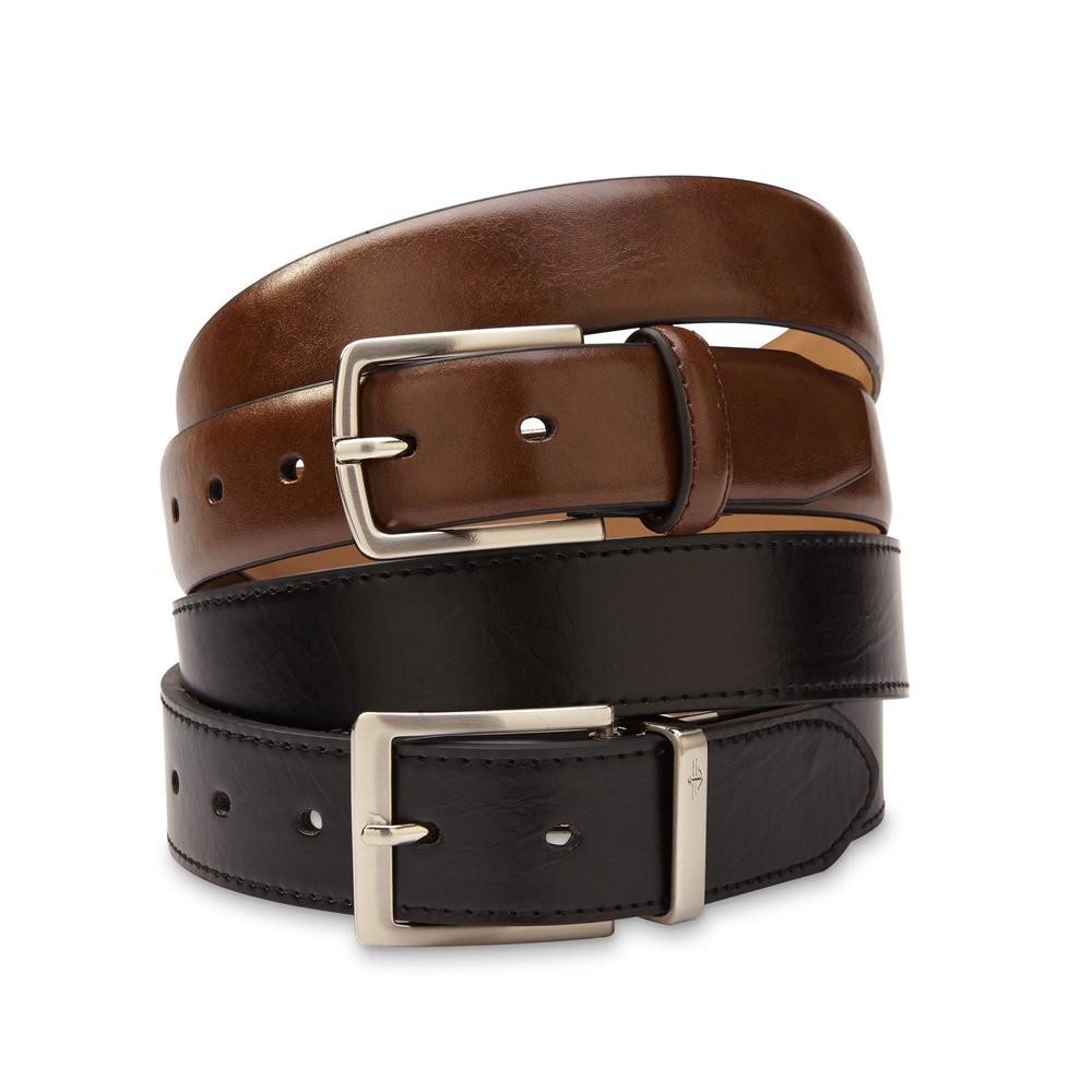 Dockers Men's 2-Piece Leather Belt Set