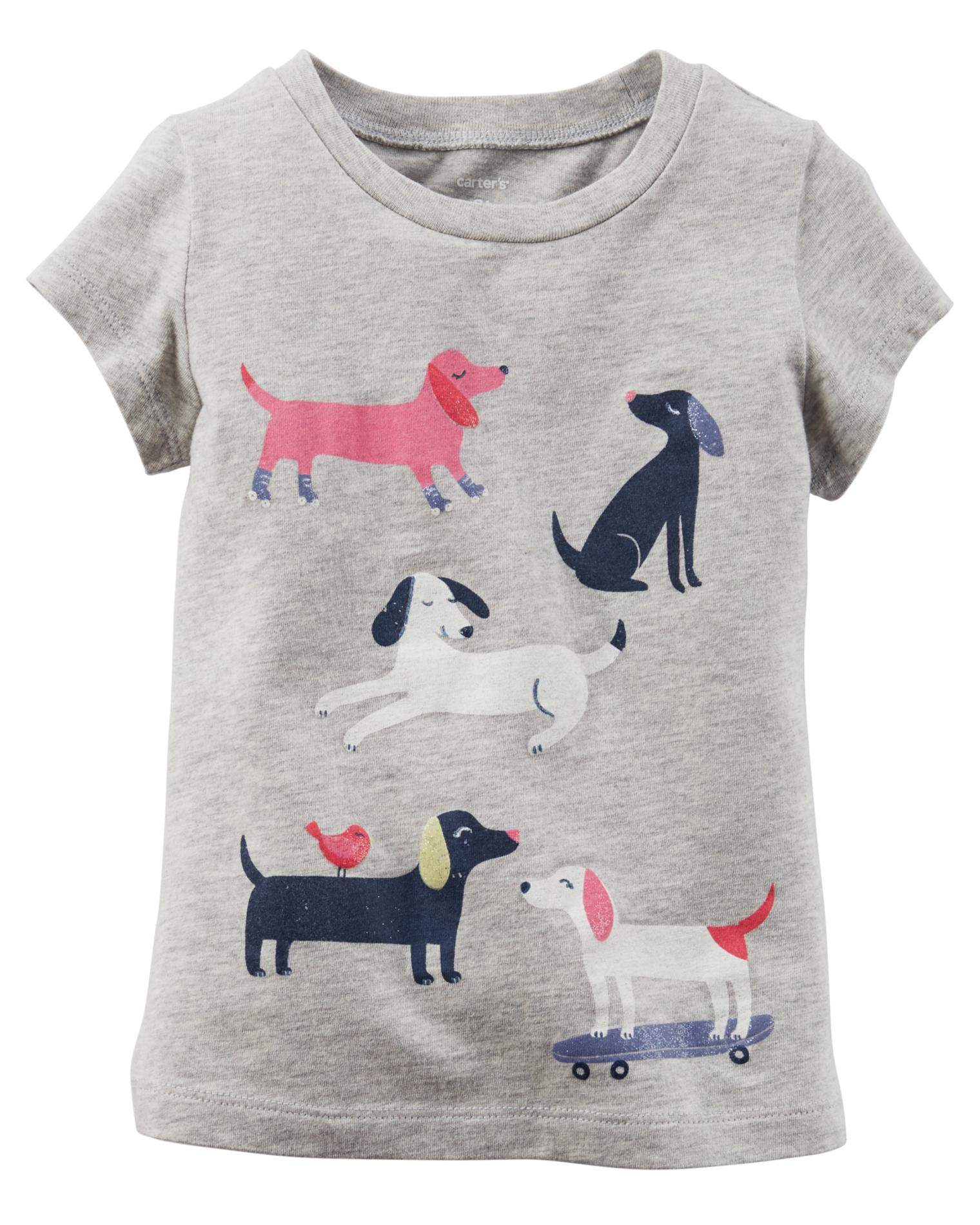 Carter's Girls' Short-Sleeve Graphic T-Shirt - Dogs