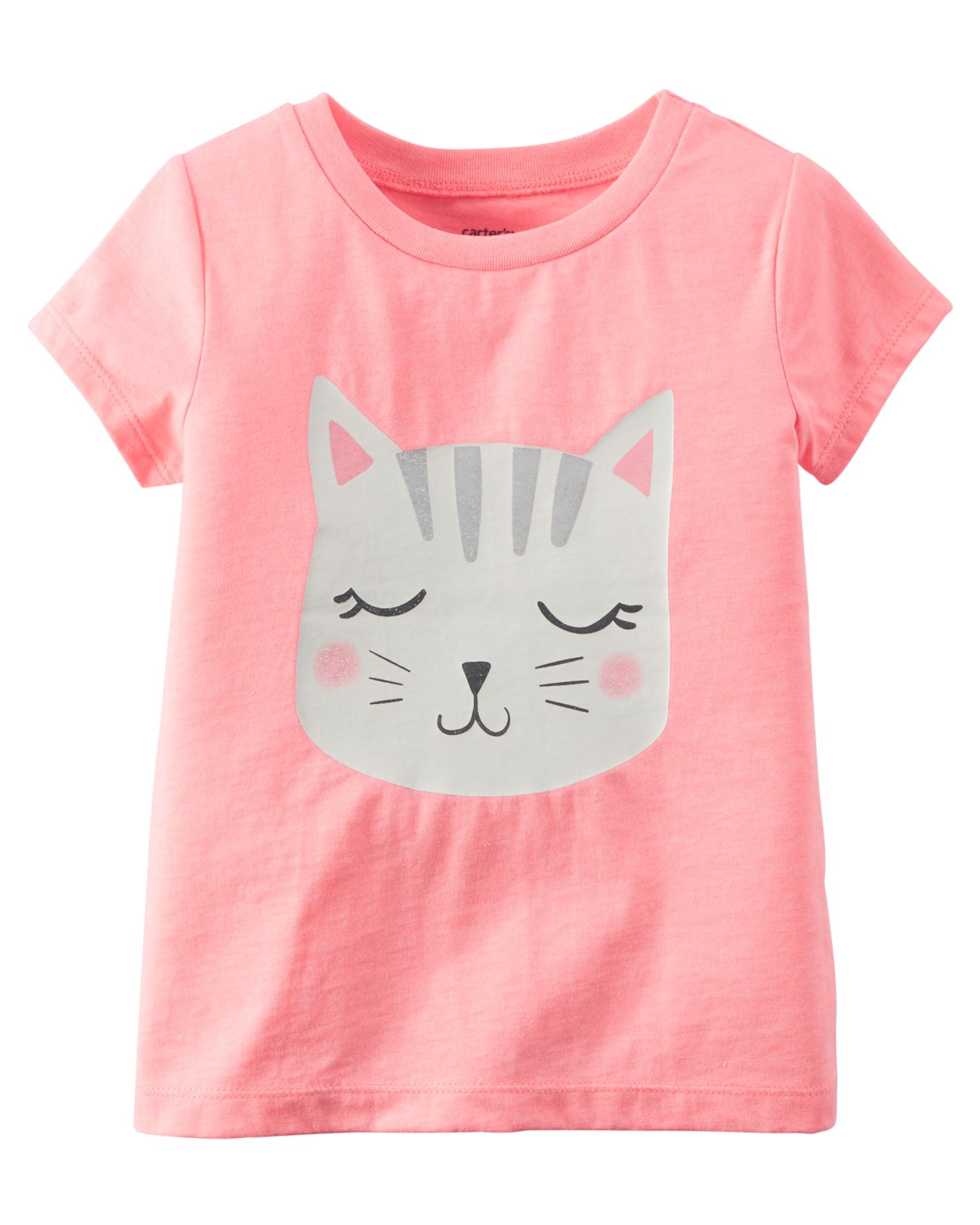 Carter's Girls' Short-Sleeve Graphic T-Shirt - Cat