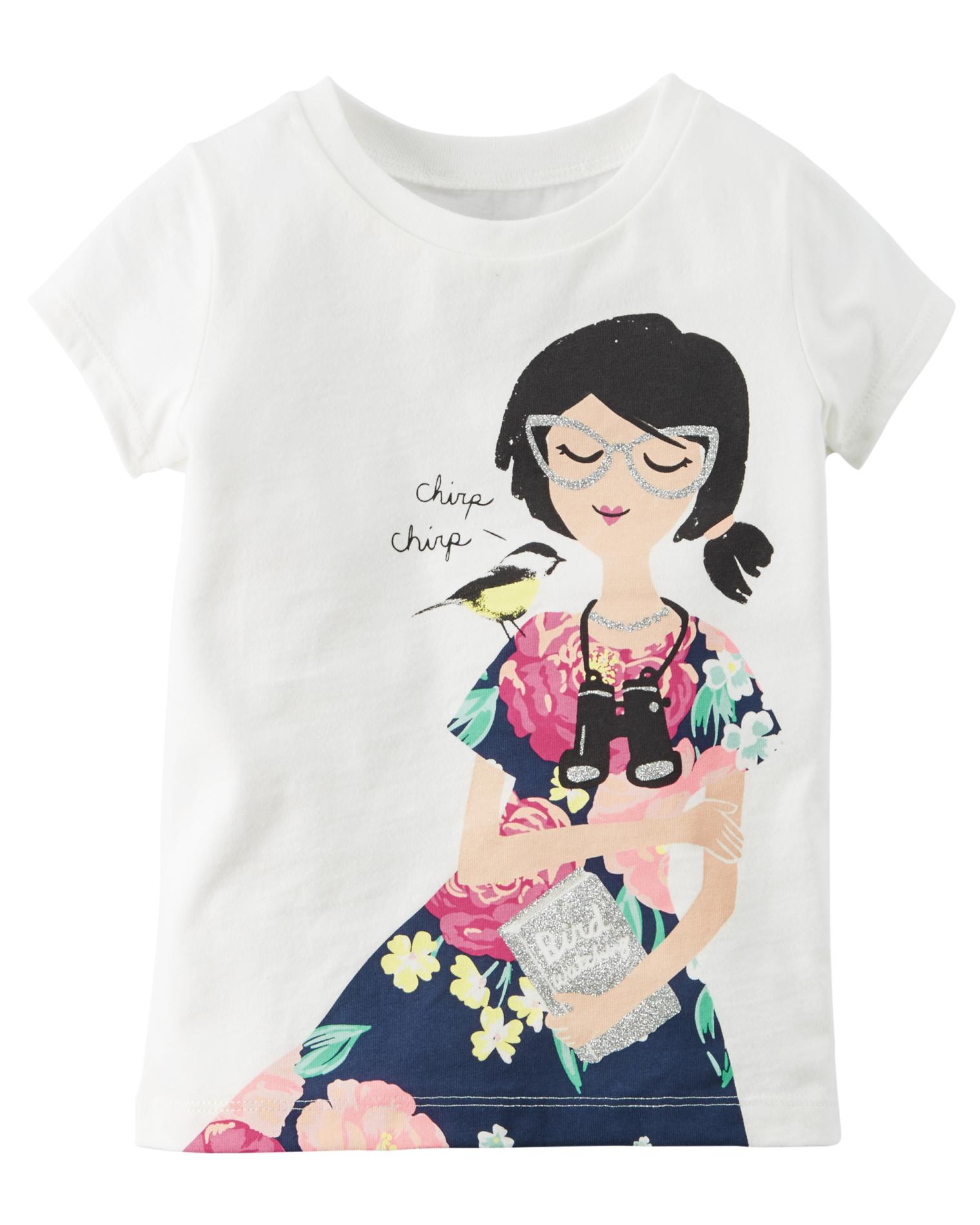 Carter's Girls' Short-Sleeve Graphic T-Shirt - Bird Watching