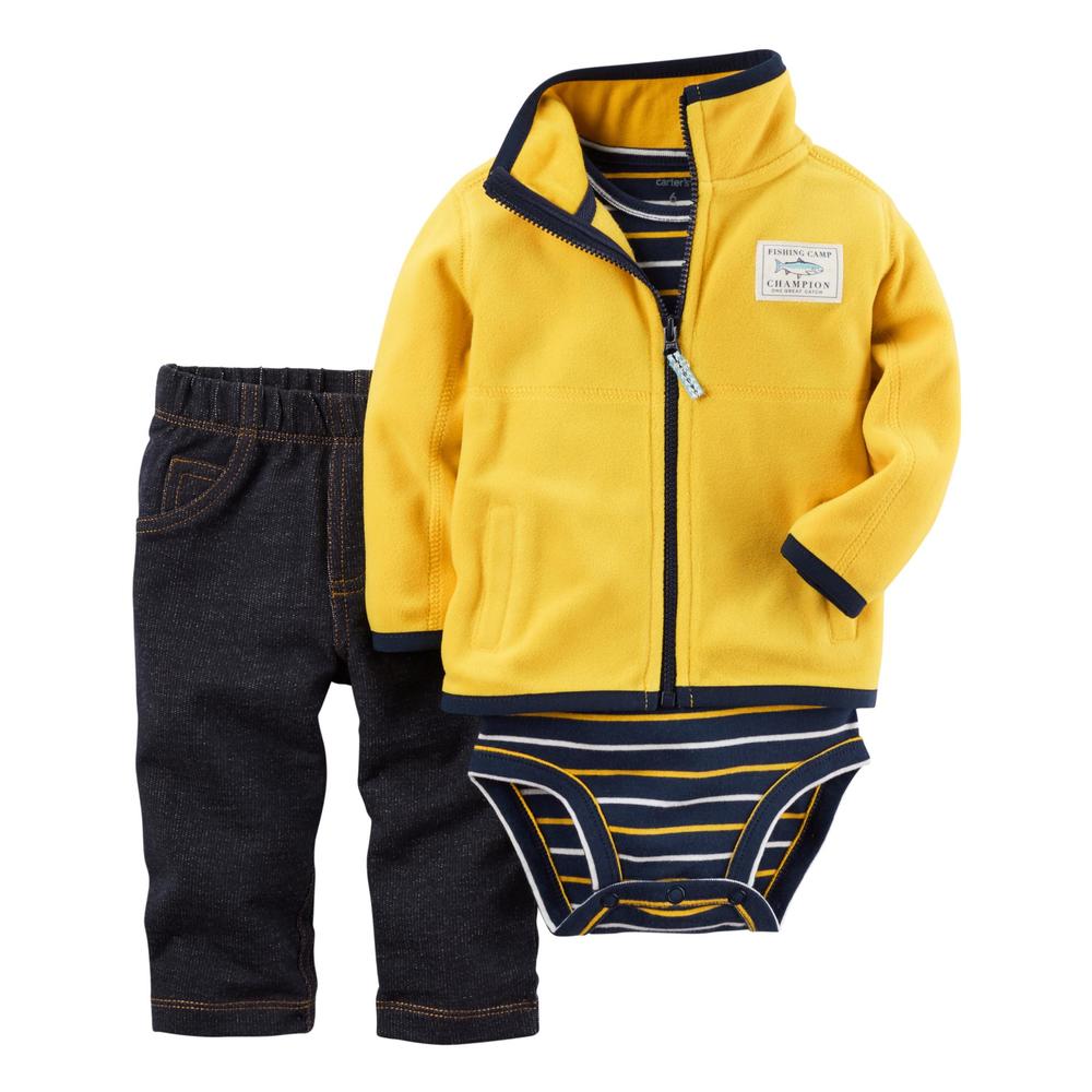 Carter's Newborn & Infant Boys' Jacket, Bodysuit & Jeans - Striped