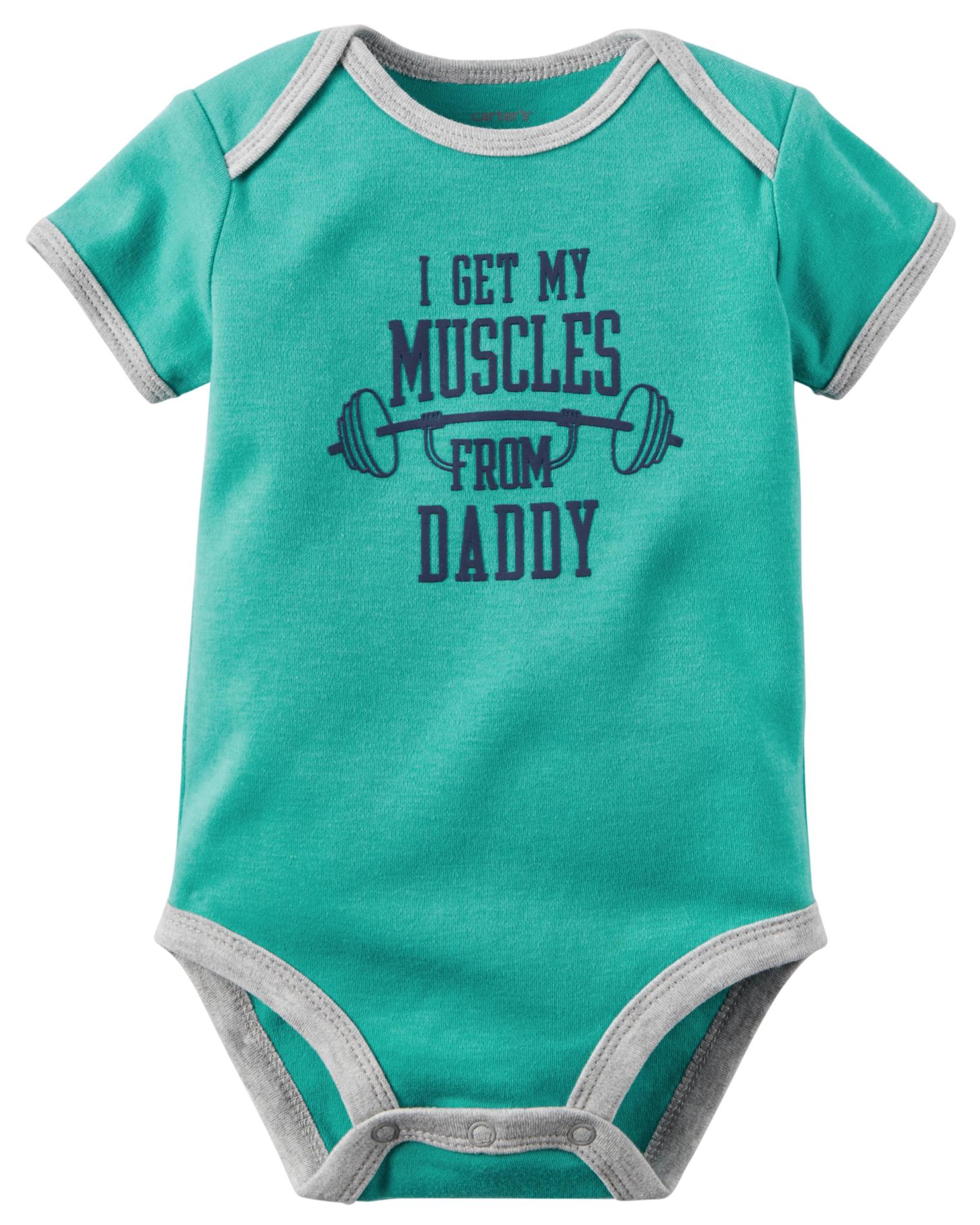Carter's Newborn & Infant Boys' Graphic Bodysuit - Muscles From Daddy