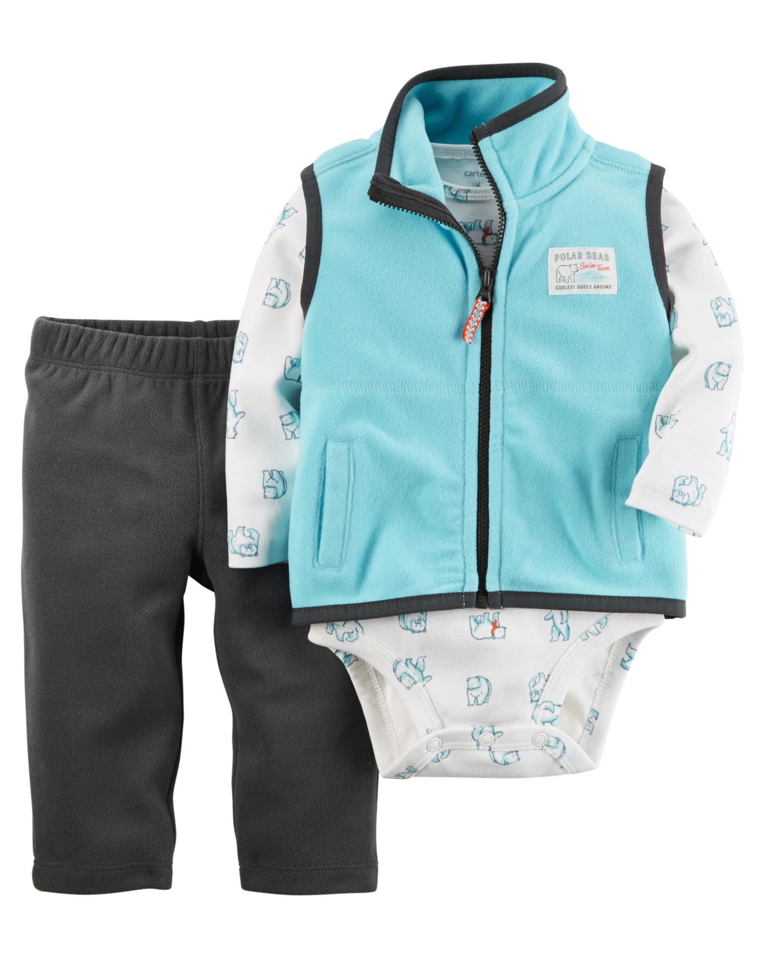 Carter's Newborn & Infant Boys' Vest, Bodysuit & Jeans - Polar Bears
