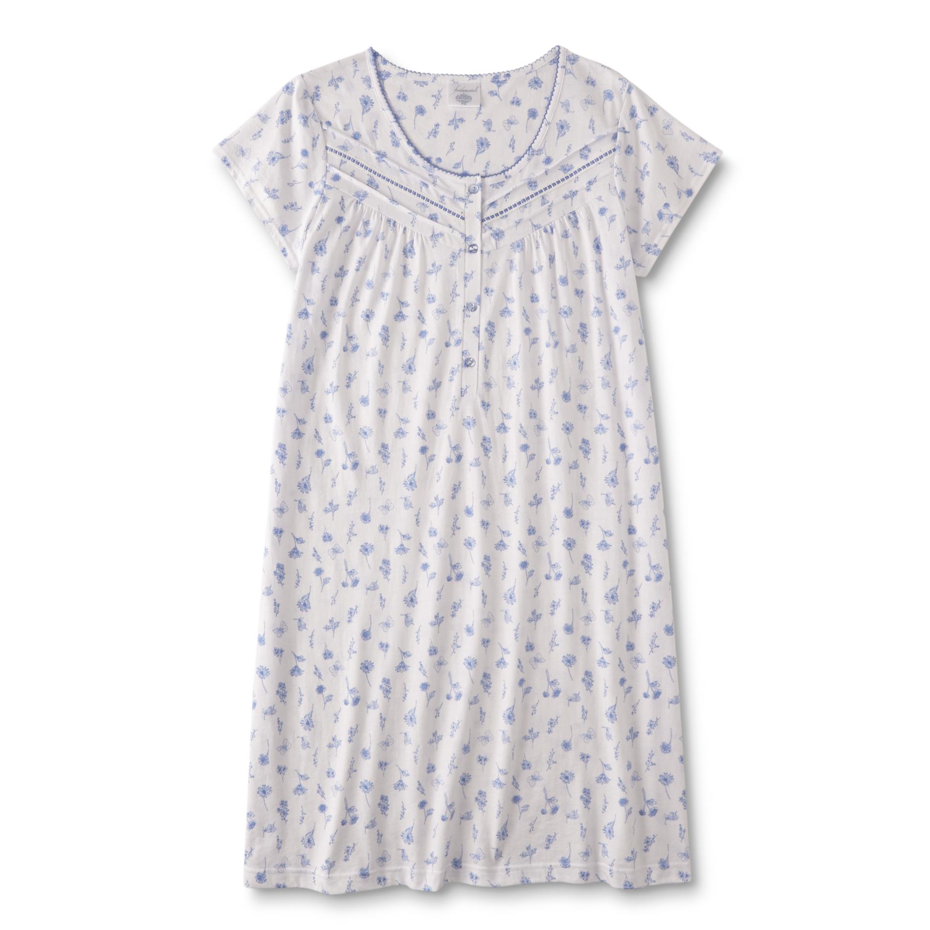 Fundamentals Women's Short-Sleeve Nightgown - Floral Butterflies