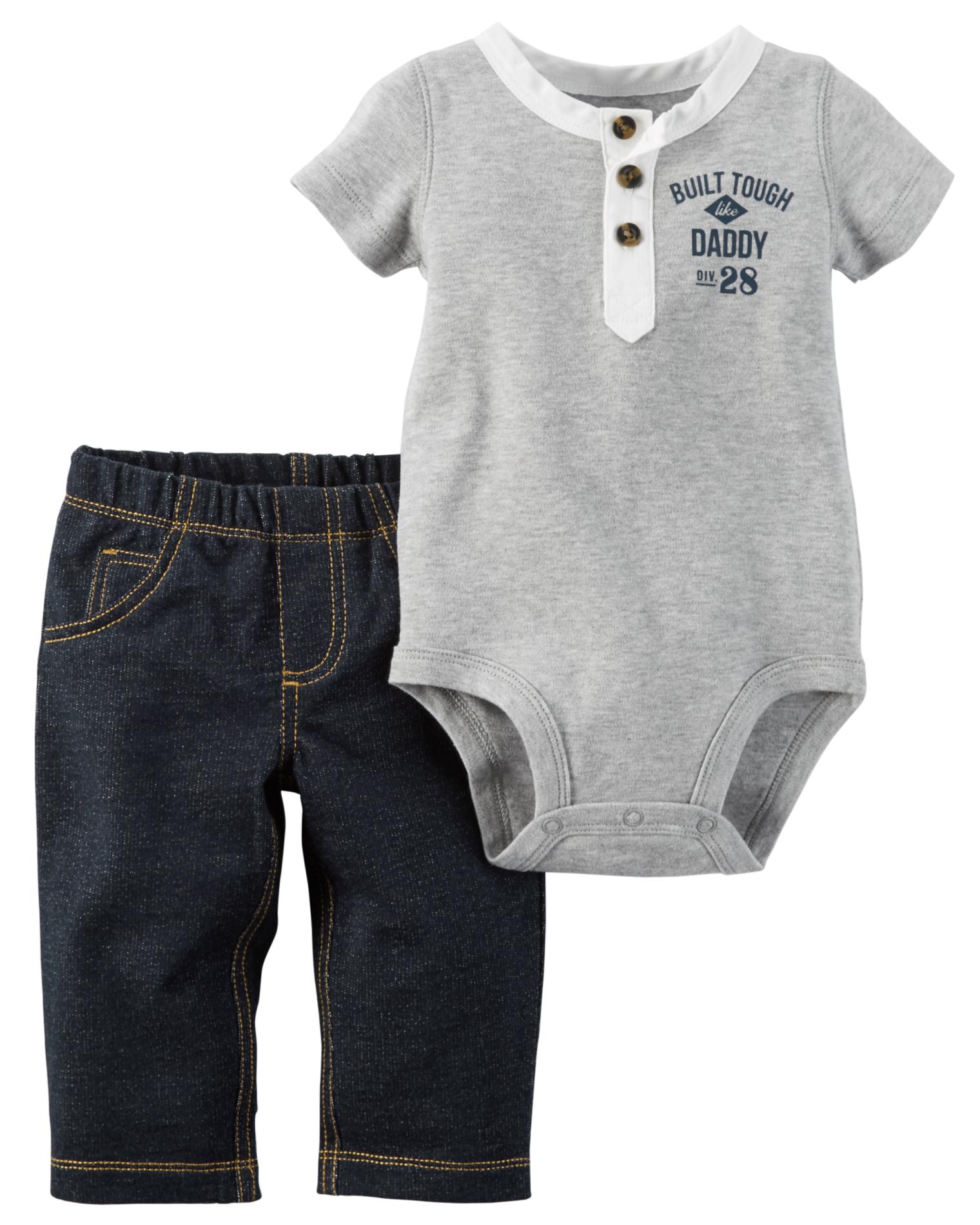 Carter's Newborn & Infant Boys' Short-Sleeve Bodysuit & Pants - Tough Like Daddy