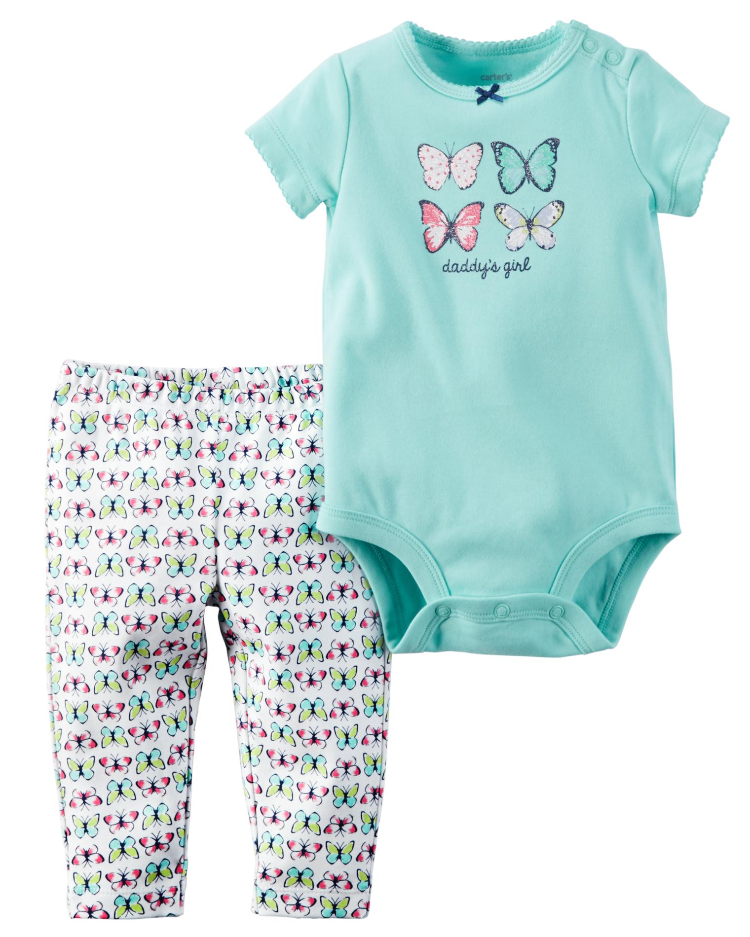 Carter's Newborn & Infant Girls' Short-Sleeve Bodysuit & Leggings - Daddy's Girl