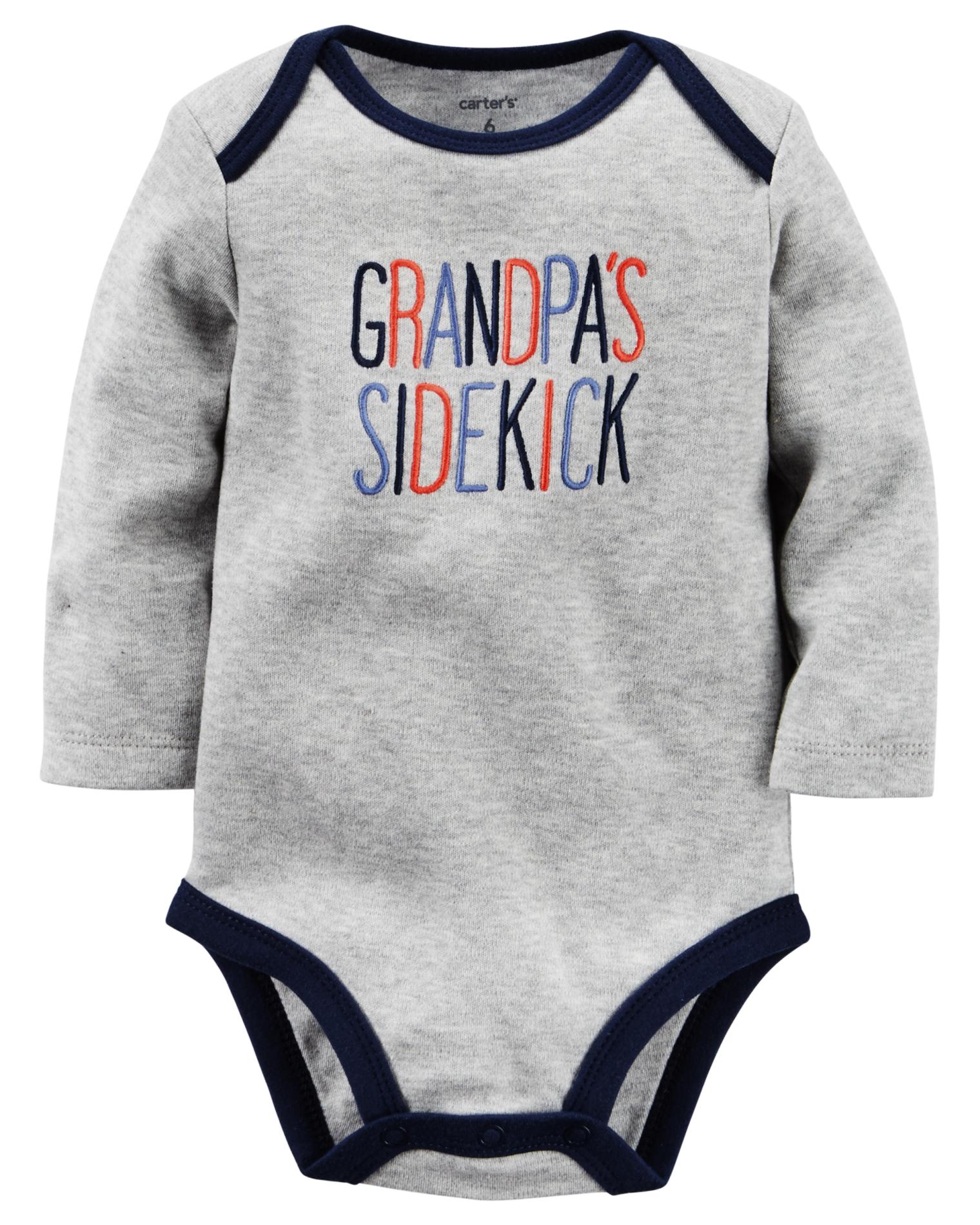 Carter's Newborn & Infant Boys' Long-Sleeve Bodysuit - Grandpa's Sidekick