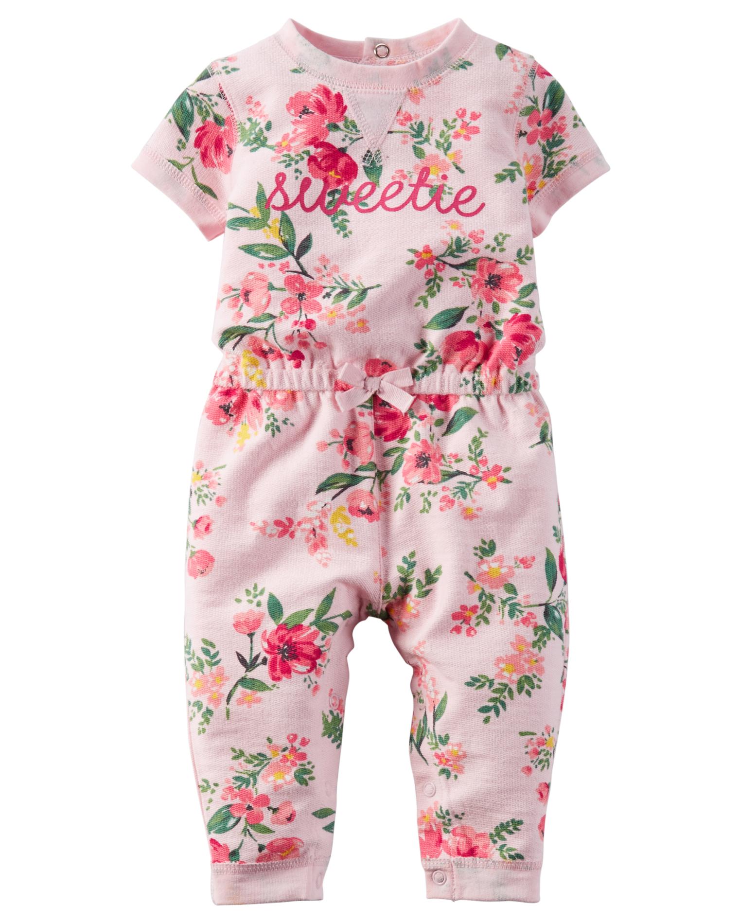 Carter's Newborn & Infant Girls' Jumpsuit - Floral Sweetie