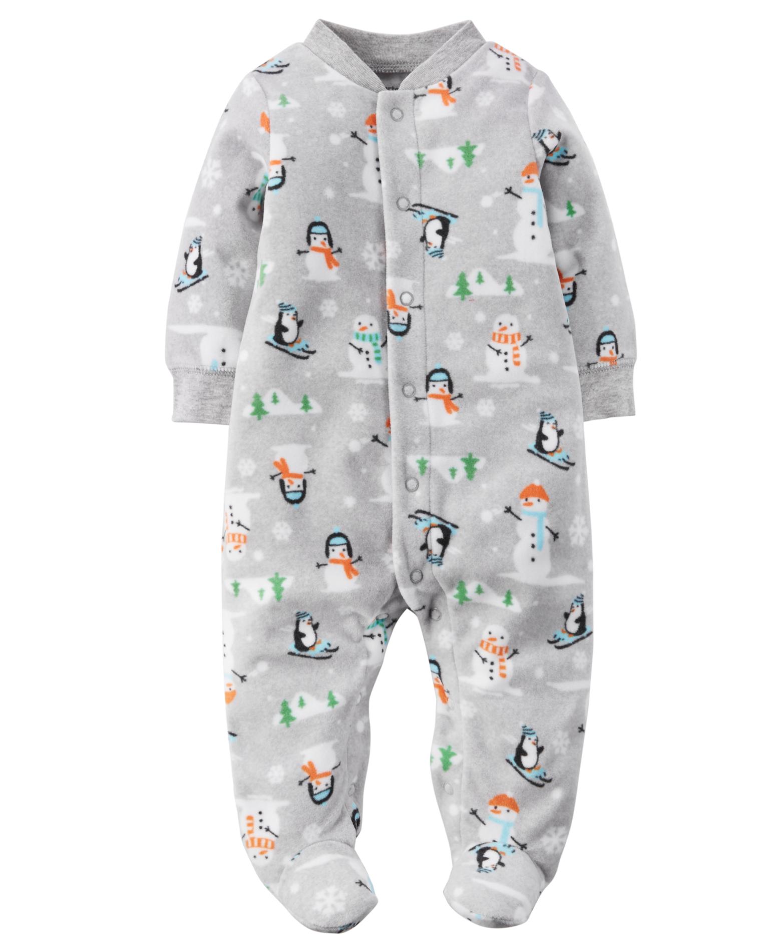 Carter's Newborn Boys' Long-Sleeve Bodysuit - Snowman & Penguin