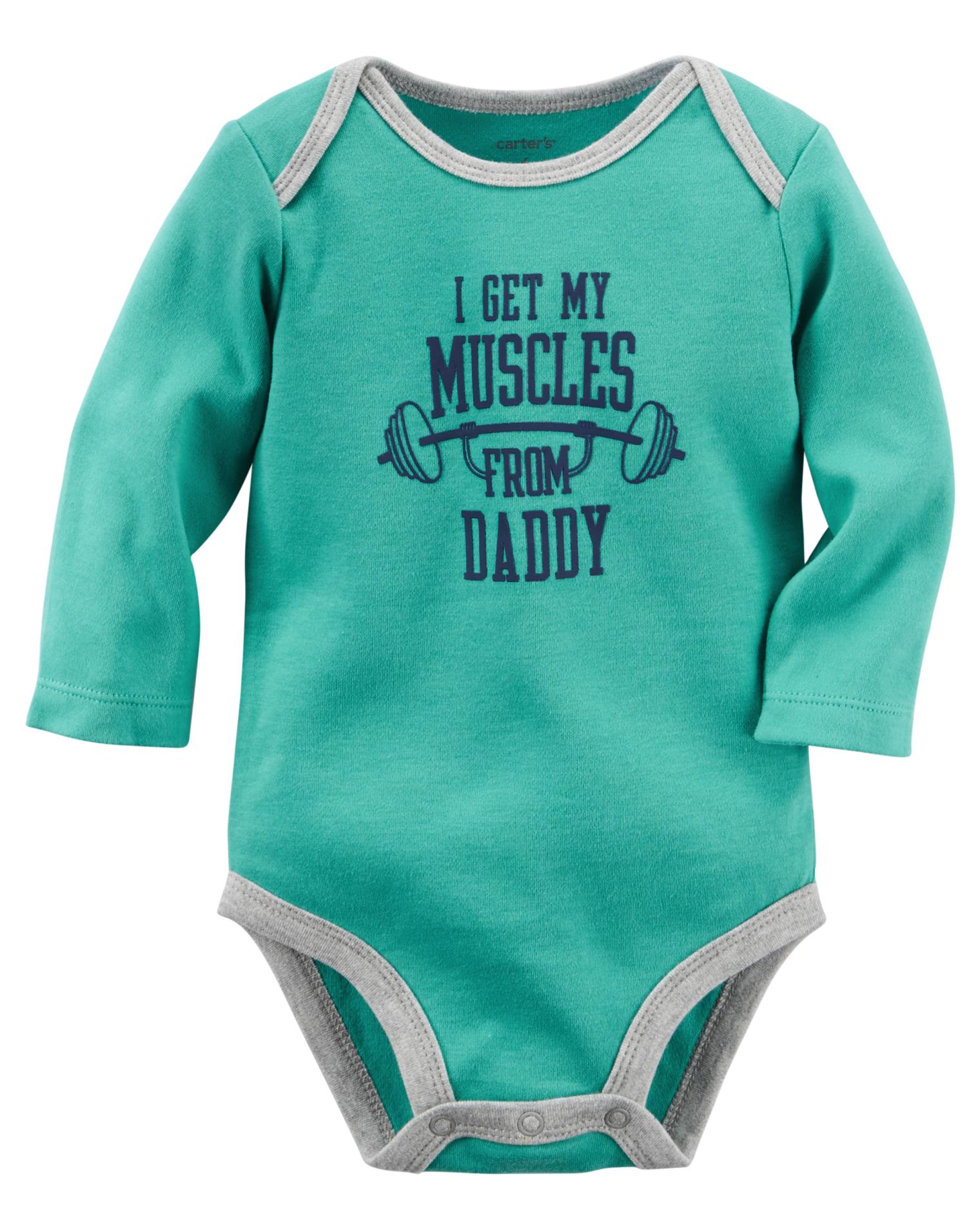 Carter's Newborn & Infant Boys' Bodysuit - Muscles From Daddy