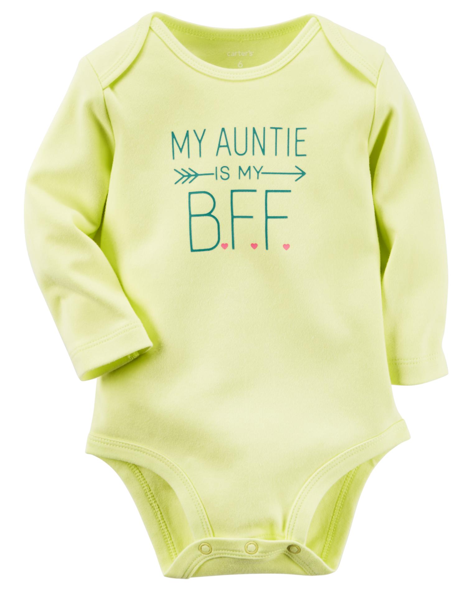 Carter's Newborn & Infant Girls' Long-Sleeve Bodysuit - Auntie is My BFF