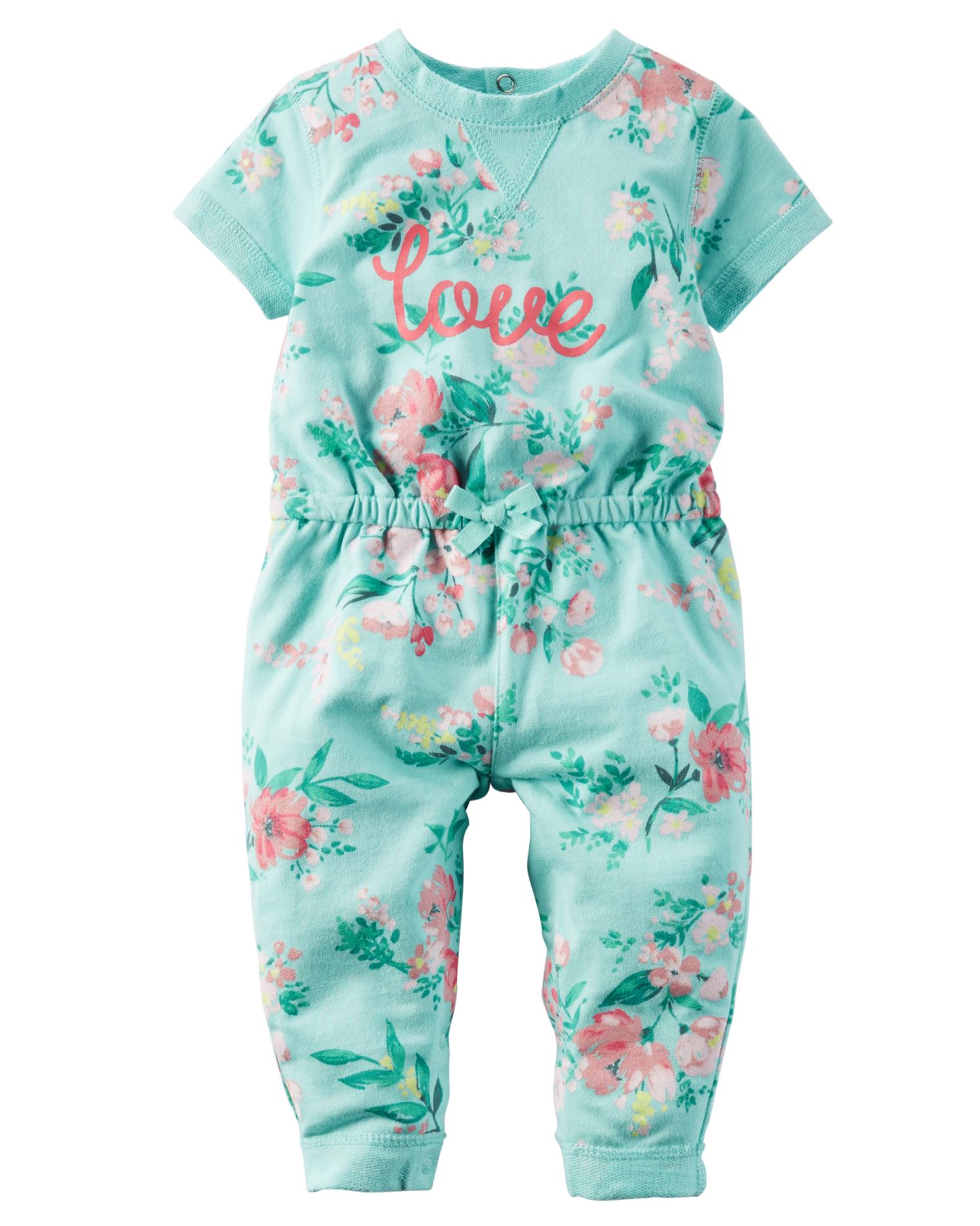 Carter's Newborn & Infant Girls' Jumpsuit - Floral Love