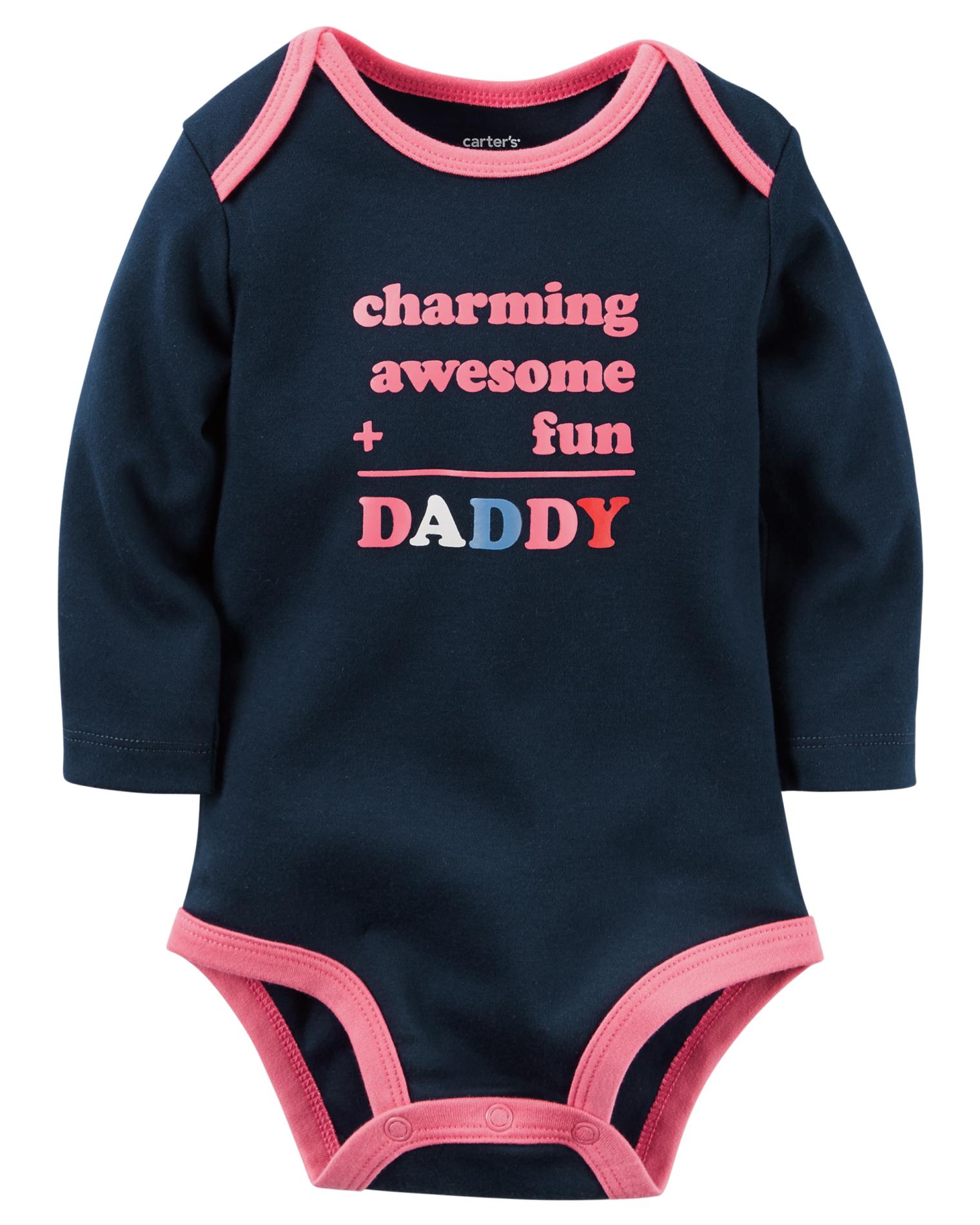 Carter's Newborn & Infant Girls' Long-Sleeve Bodysuit - Daddy