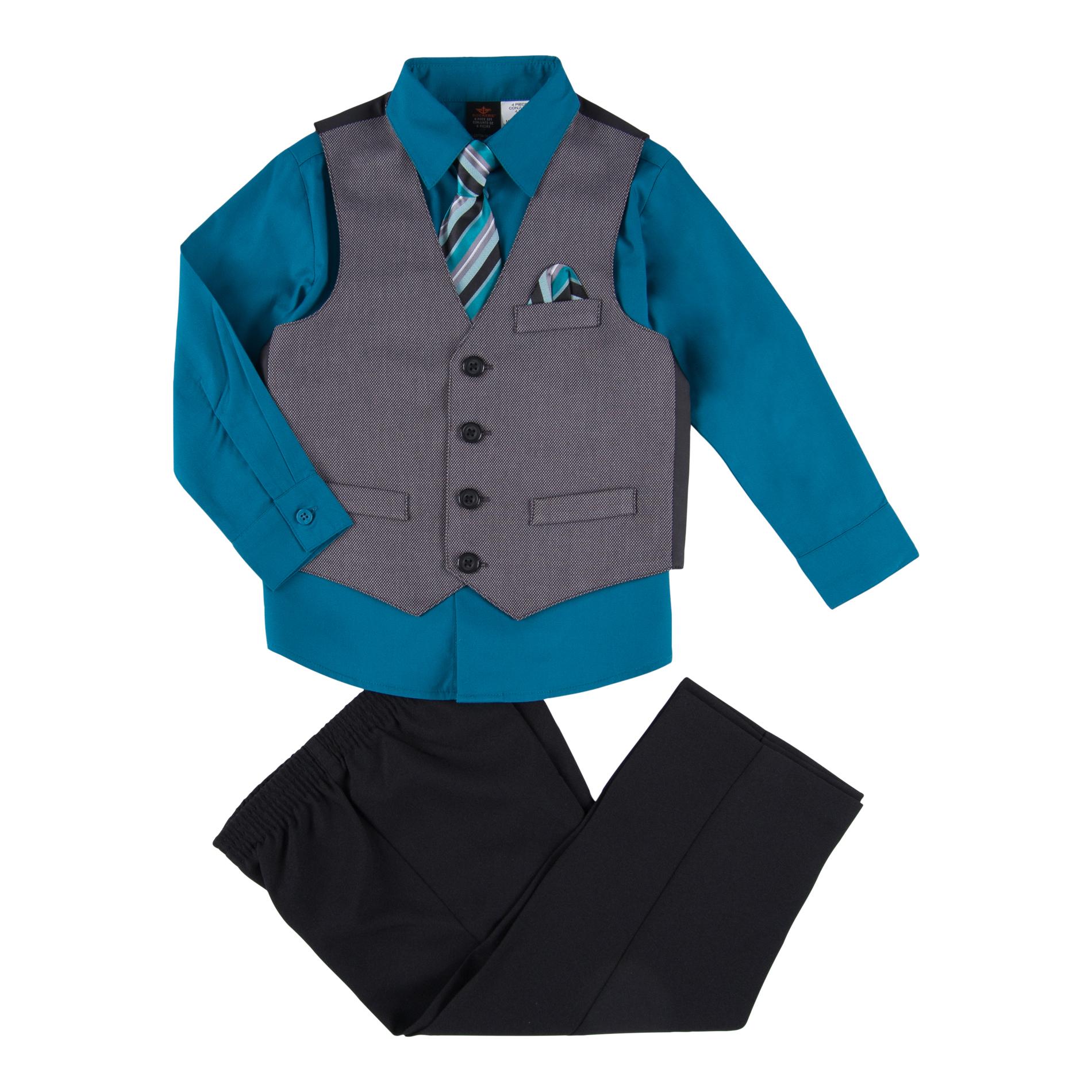 Dockers Boys' Dress Shirt, Vest, Necktie & Pants - Striped